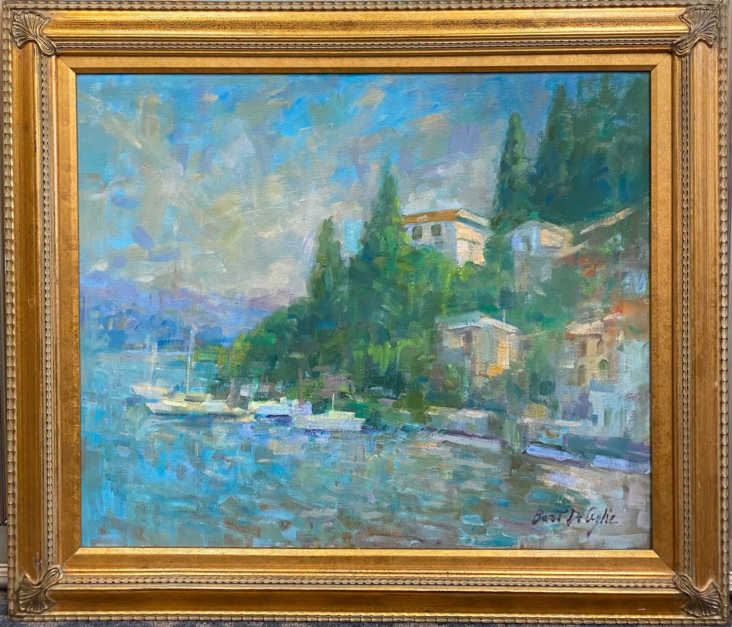 Bart DeCeglie Landscape Painting - Lake Como, original Italian impressionist marine landscape
