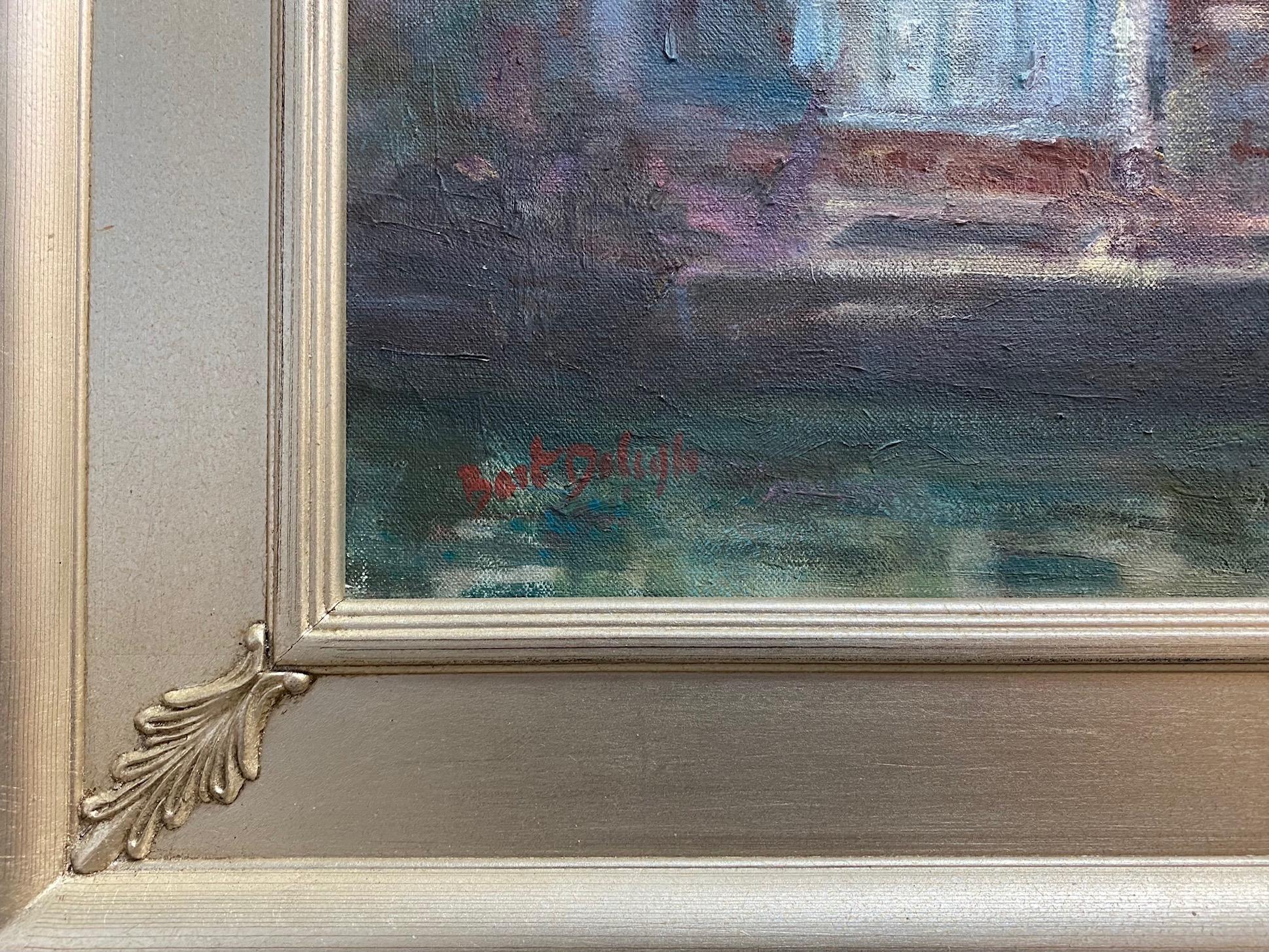 Lavandería en Venecia, paisaje italiano impresionista original en venta 4