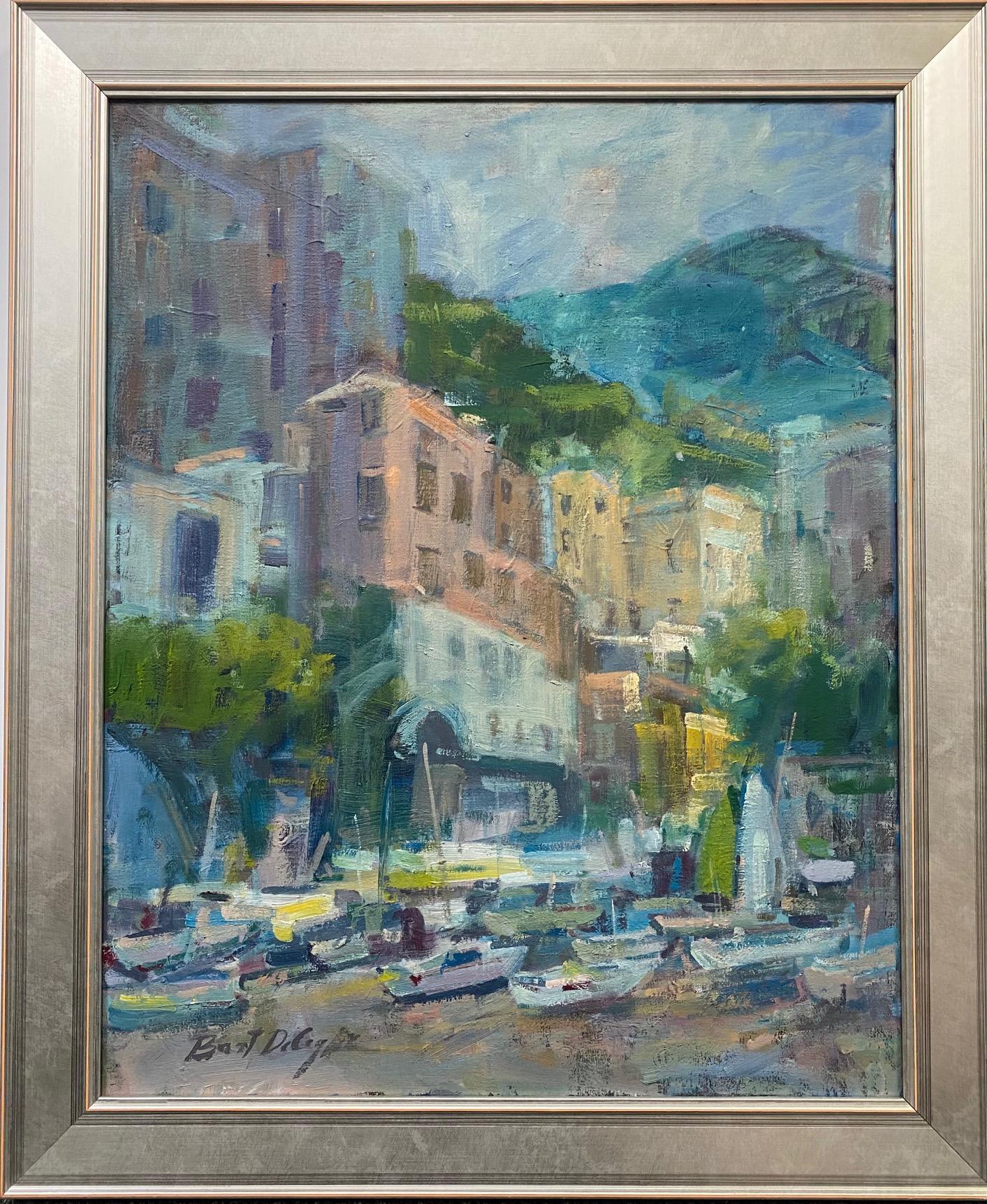 Morning Light, Positano, original Italian impressionist landscape - Painting by Bart DeCeglie