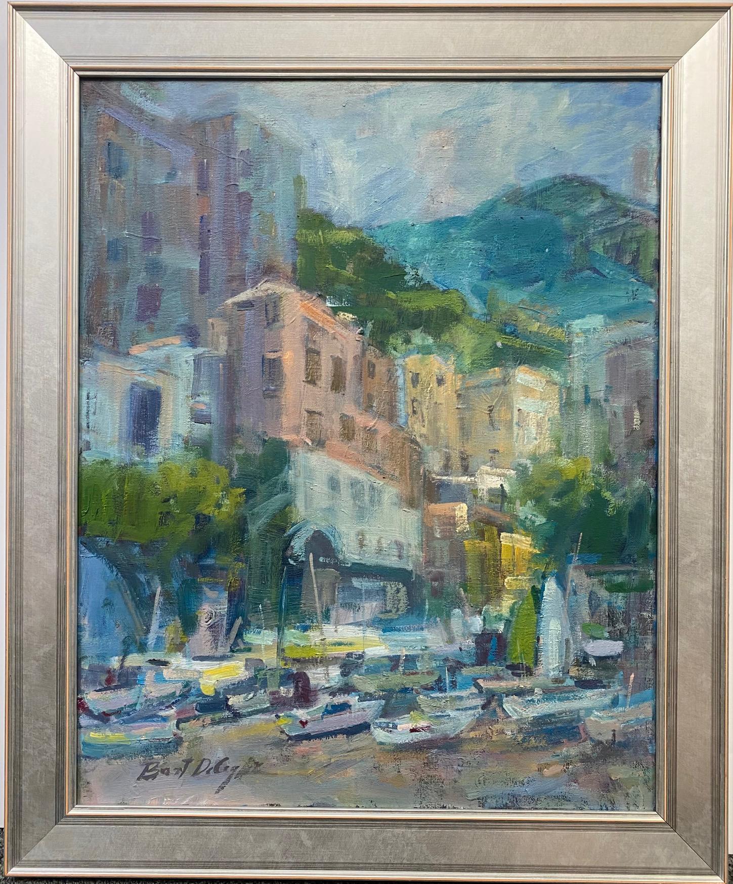 Bart DeCeglie Landscape Painting - Morning Light, Positano, original Italian impressionist landscape