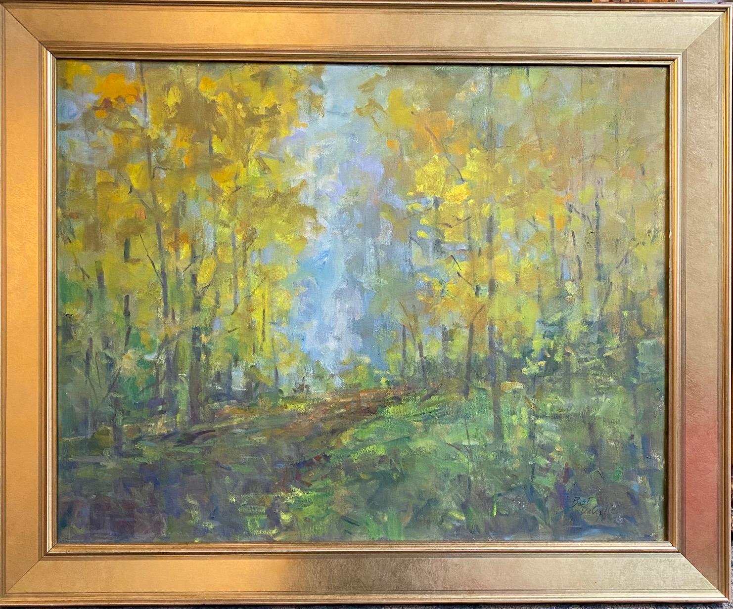 Bart DeCeglie Landscape Painting - Morning Walk in the Woods, original  impressionist landscape