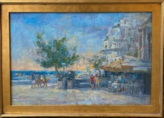 Positano Strandfront, 24x36, original italienische impressionistische Meereslandschaft