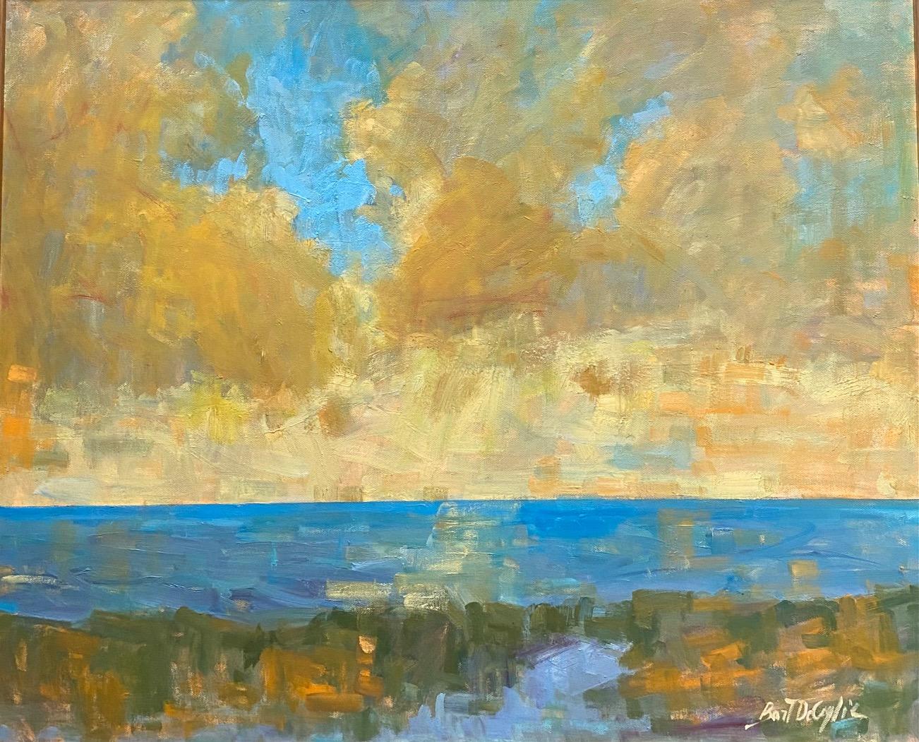 Summer Sun, original abstract expressionist marine landscape - Painting by Bart DeCeglie