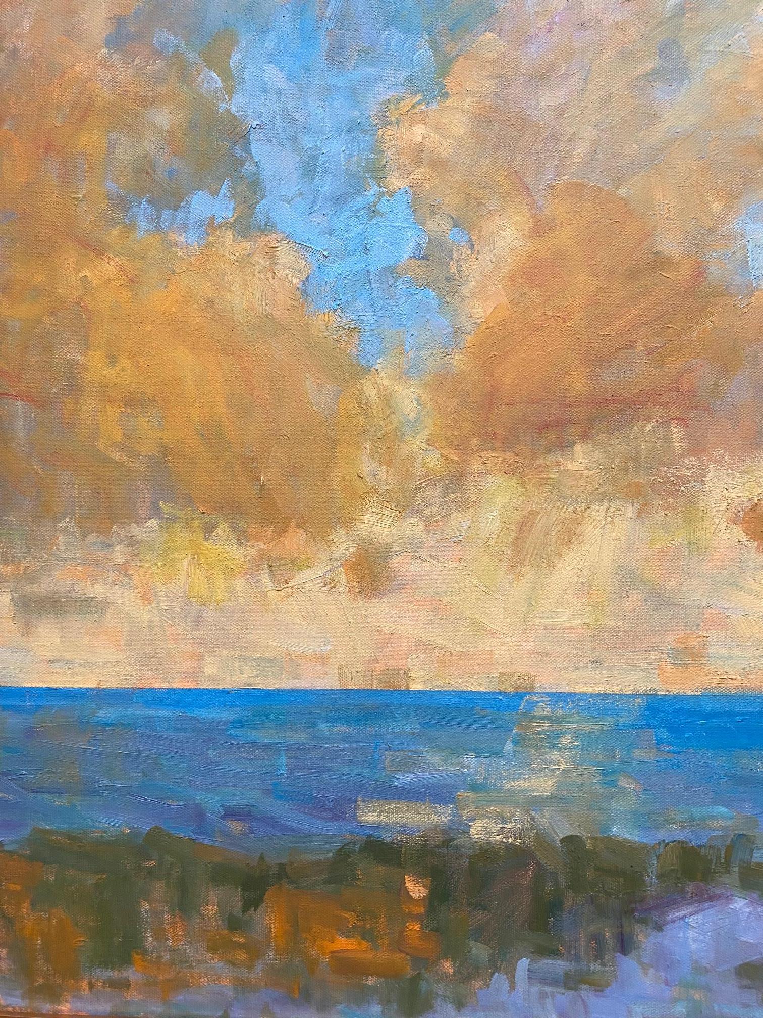Summer Sun, original abstract expressionist marine landscape For Sale 1