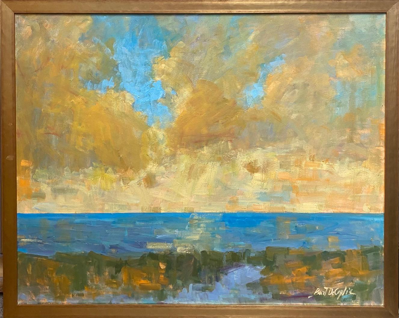 Bart DeCeglie Landscape Painting - Summer Sun, original abstract expressionist marine landscape