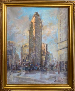 The Flat Iron:: paysage impressionniste original 30x24 NYC