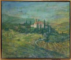 Italienische impressionistische Landschaft der Toskana, Original 30x36