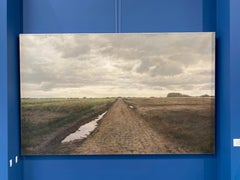 Carrefour l'arbre -Pintura realista contemporánea de paisaje del siglo XXI