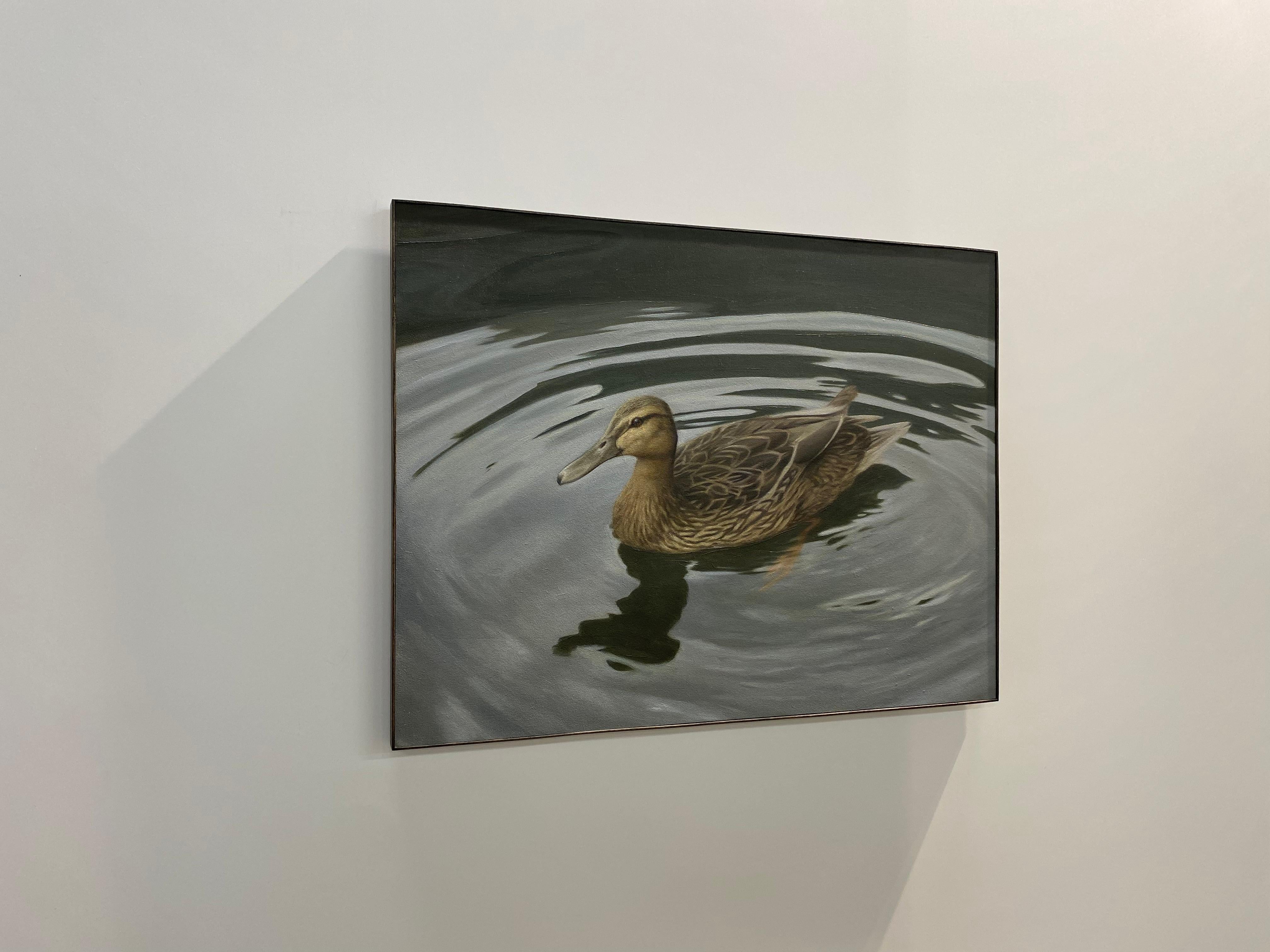 Duck -21st Century Contemporary Realistic Still life Painting of a Bird en vente 5