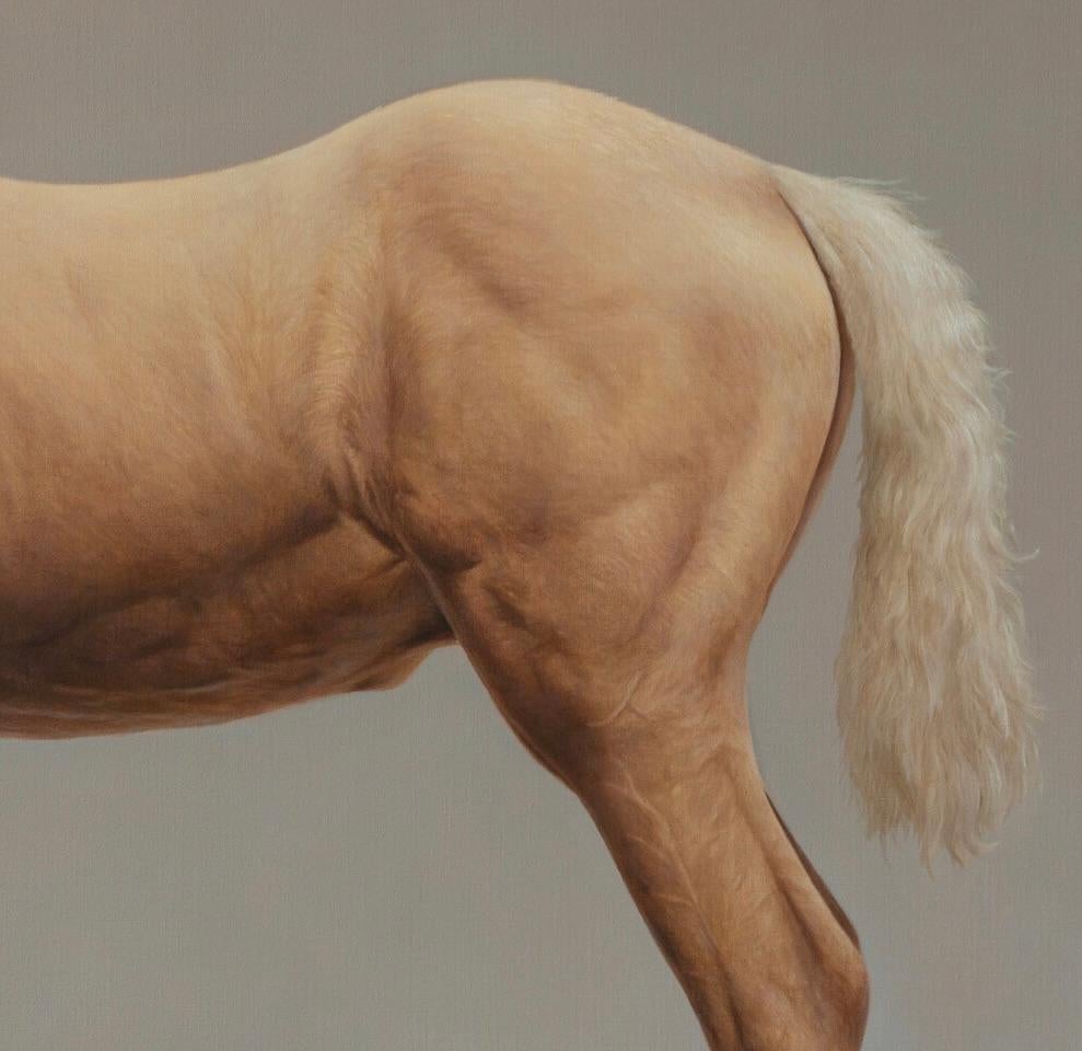 Fowl- 21 Jahrhundert Contemporary hyperrealistische Ölgemälde von Pferd  (Zeitgenössisch), Painting, von Bart Koning
