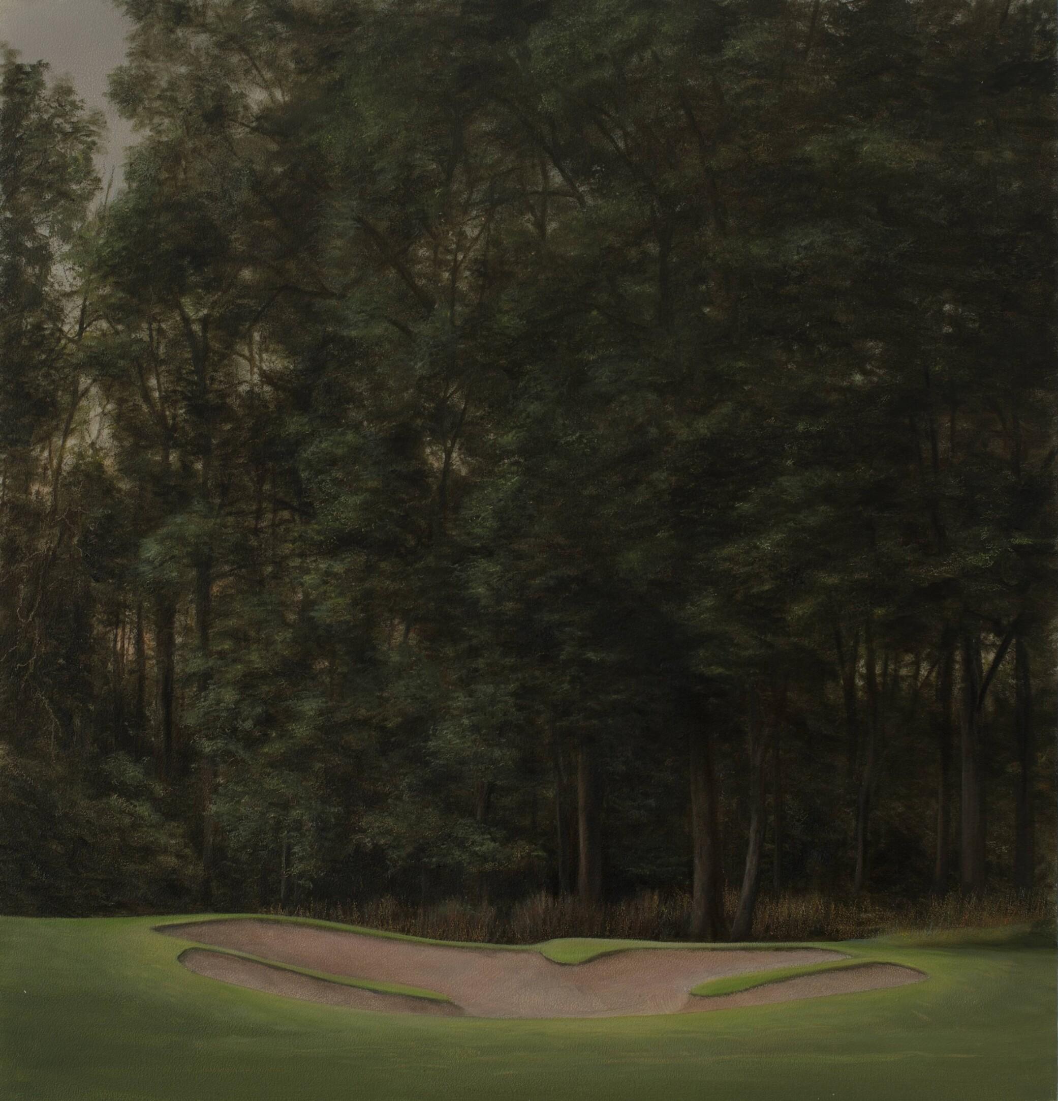 Landschaft mit Bunker -21. Jahrhundert Zeitgenössische Realistische Landschaftsmalerei