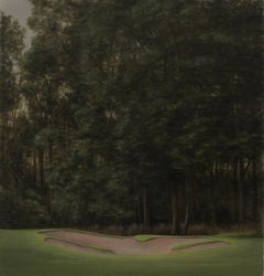 Landscape with Bunker -21st Century Contemporary Realistic Landscape Painting