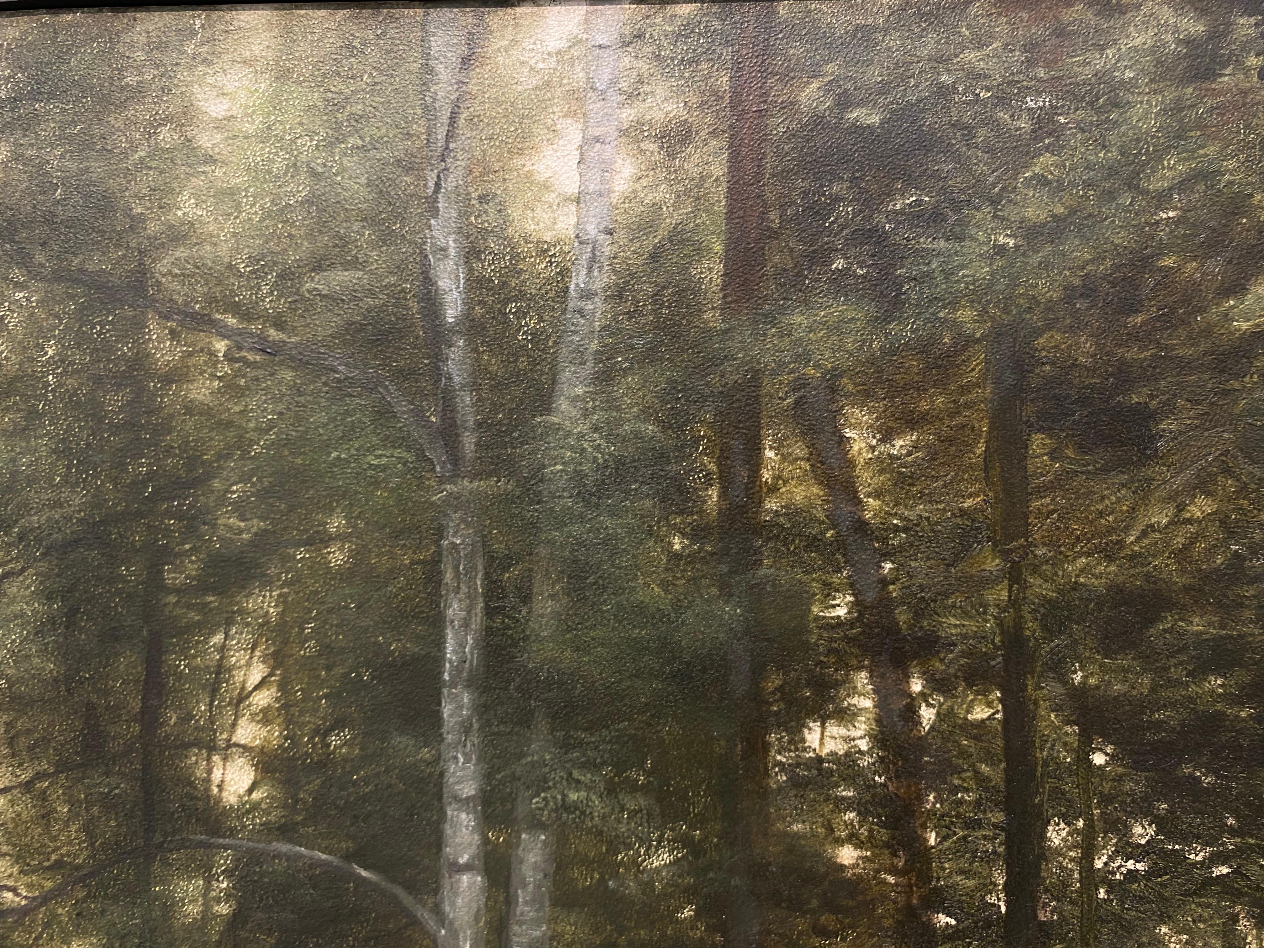 Landschaft mit Grün -21. Jahrhundert Zeitgenössische realistische Landschaftsmalerei im Angebot 1