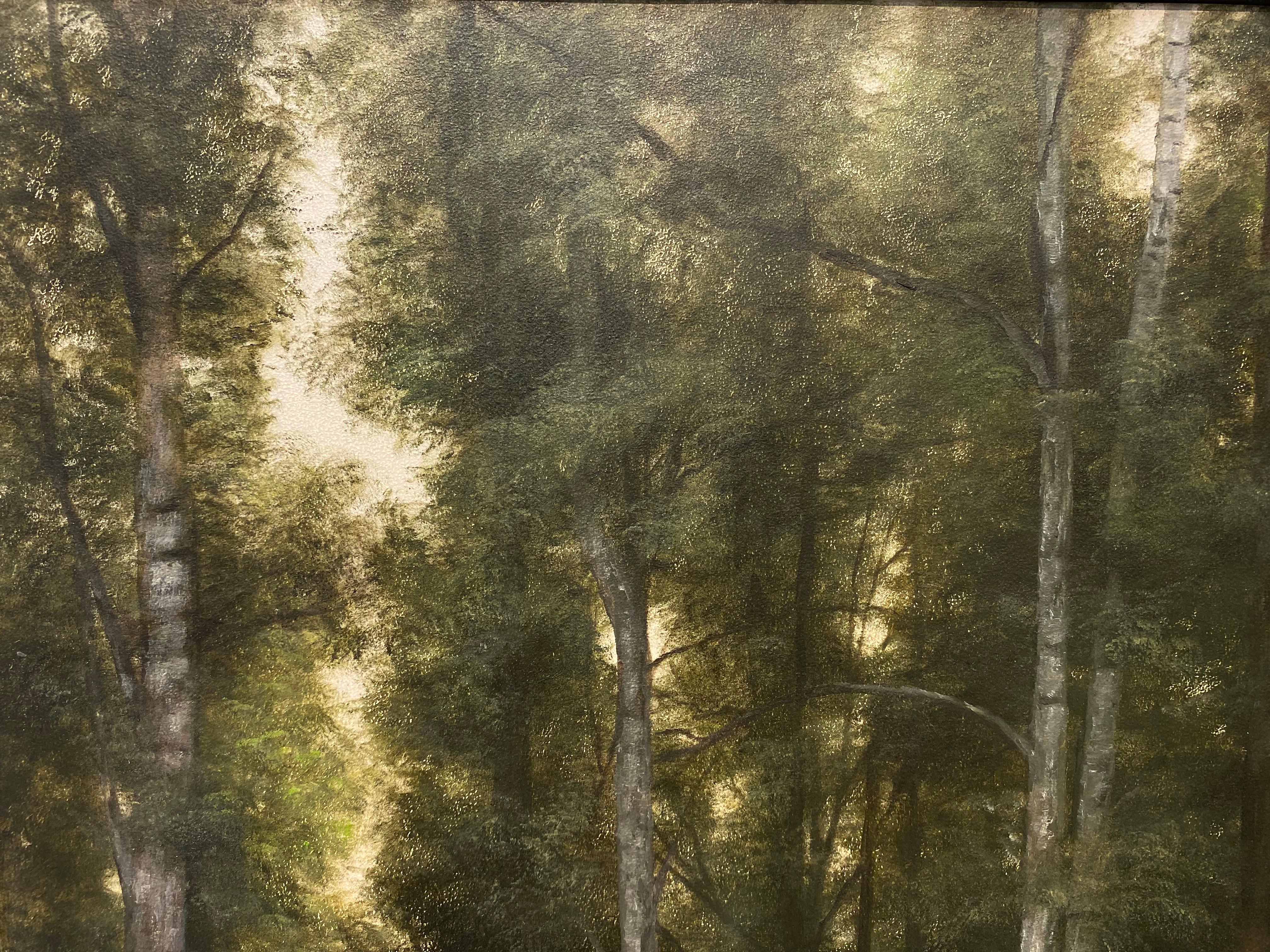 Landschaft mit Grün -21. Jahrhundert Zeitgenössische realistische Landschaftsmalerei im Angebot 2