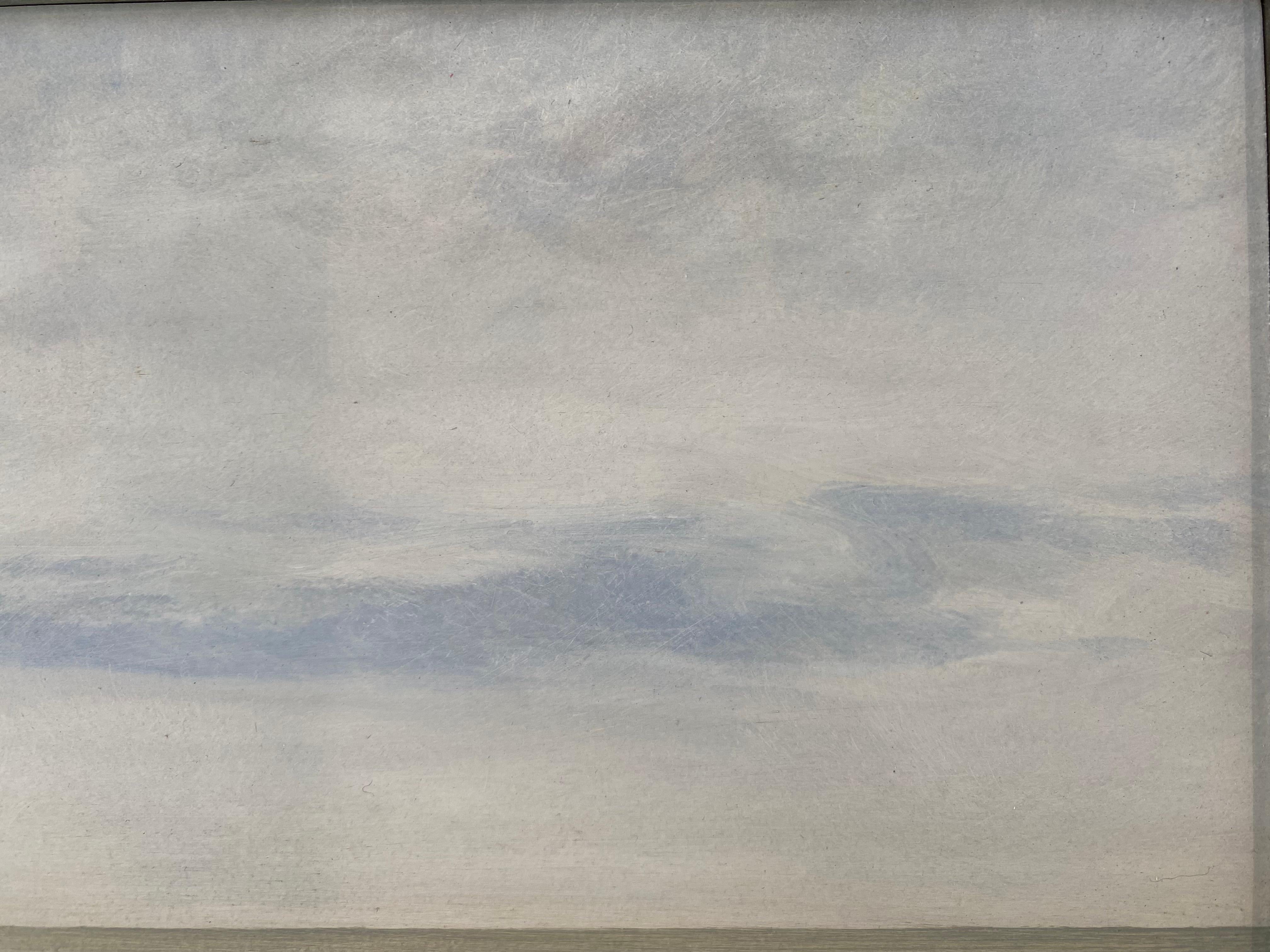 Landschap III - Zeitgenössische realistische Landschaftsmalerei des 21. Jahrhunderts (Grau), Figurative Painting, von Bart Koning