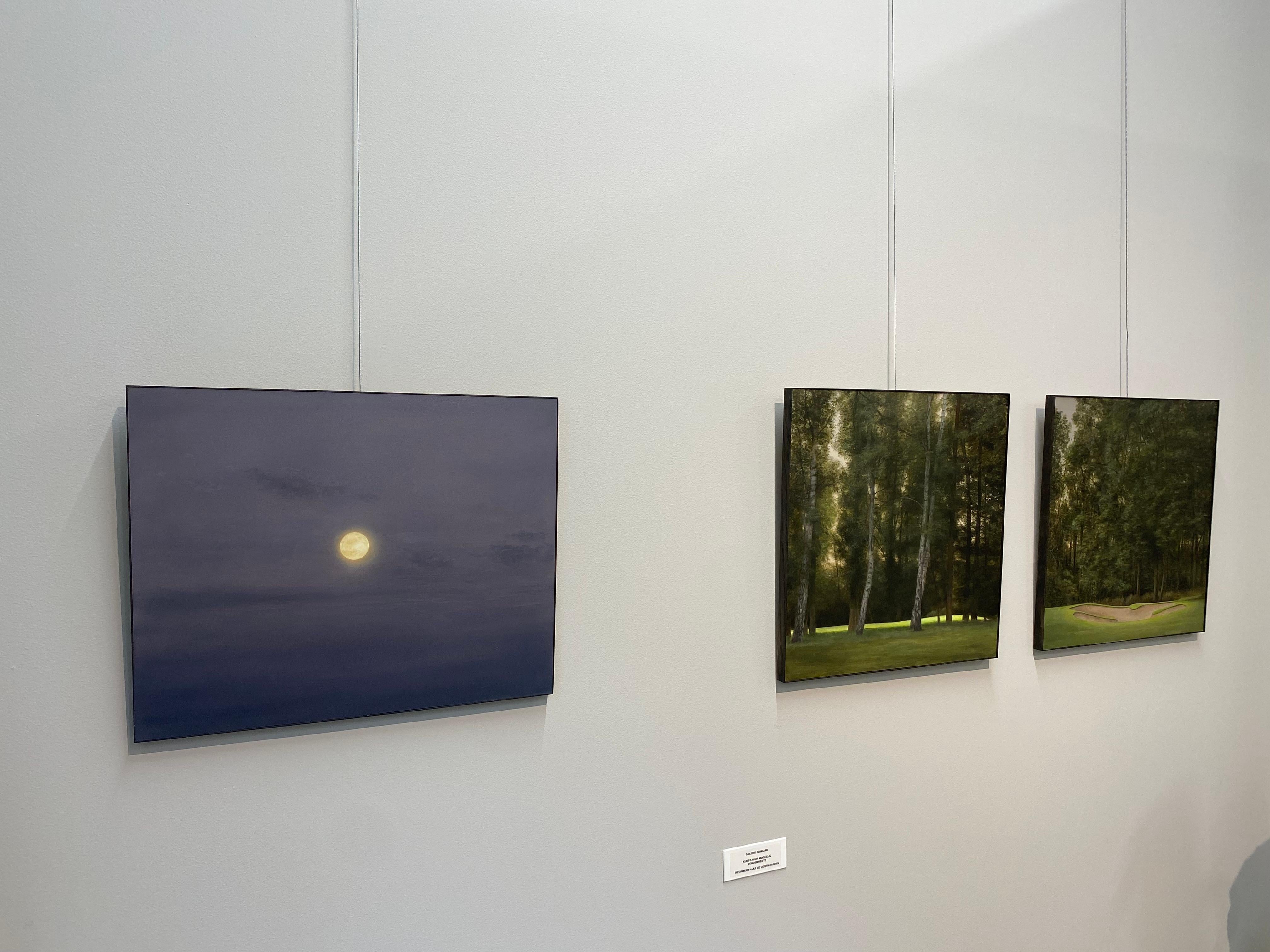 Moon -21st Century Contemporary Realistic Sky Painting of the Moon For Sale 7