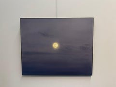 Mond -21. Jahrhundert zeitgenössische realistische Himmel Gemälde des Mondes