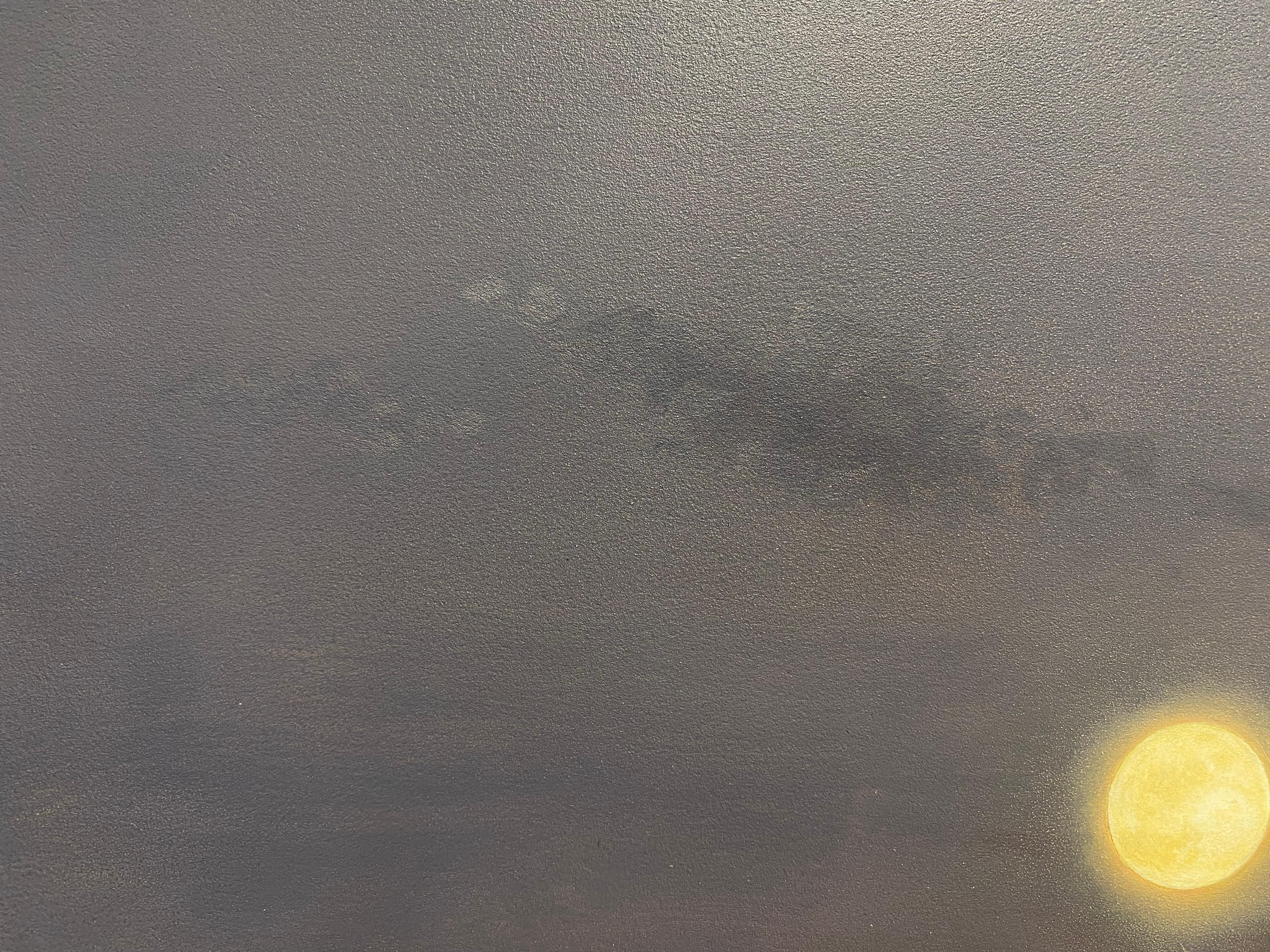 Moon -21st Century Contemporary Realistic Sky Painting of the Moon For Sale 1