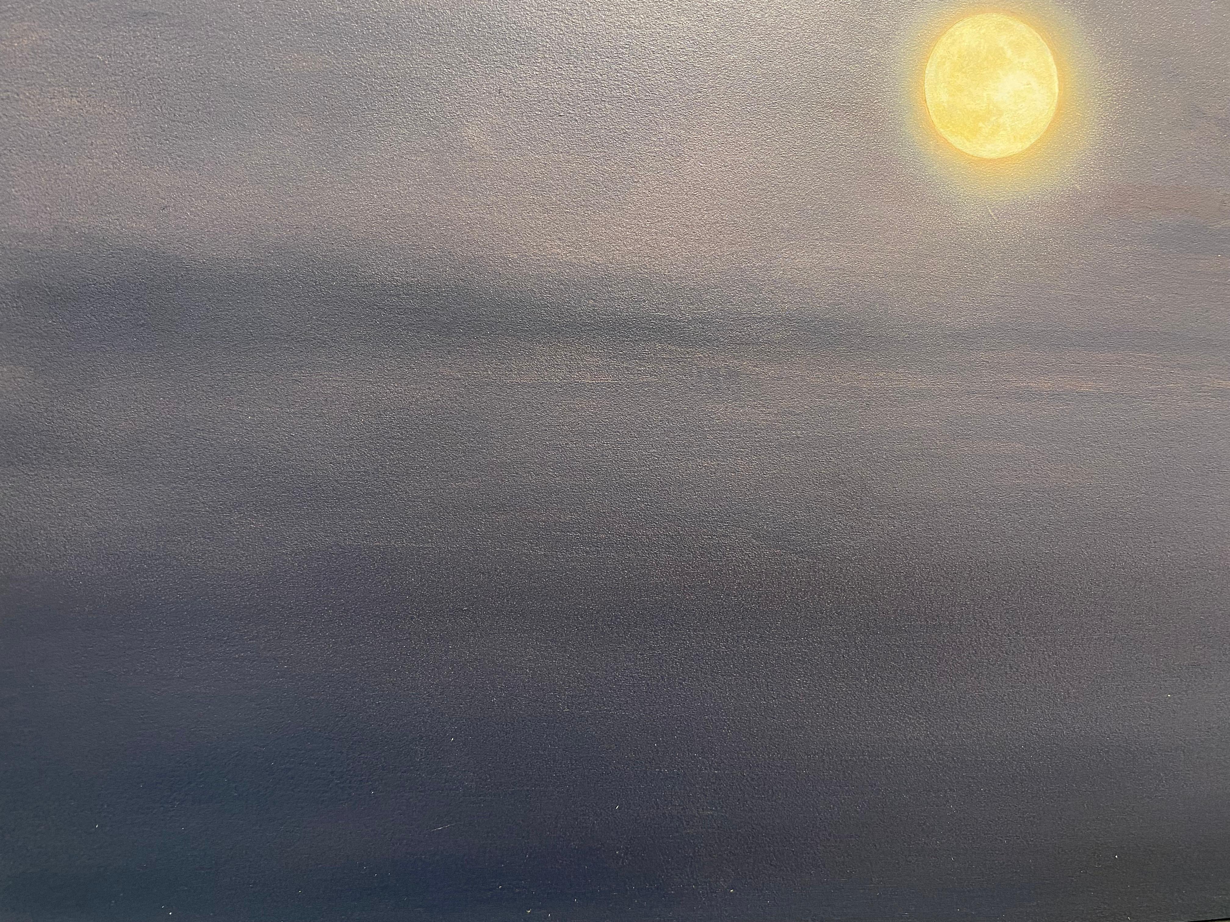 Moon -21st Century Contemporary Realistic Sky Painting of the Moon For Sale 4
