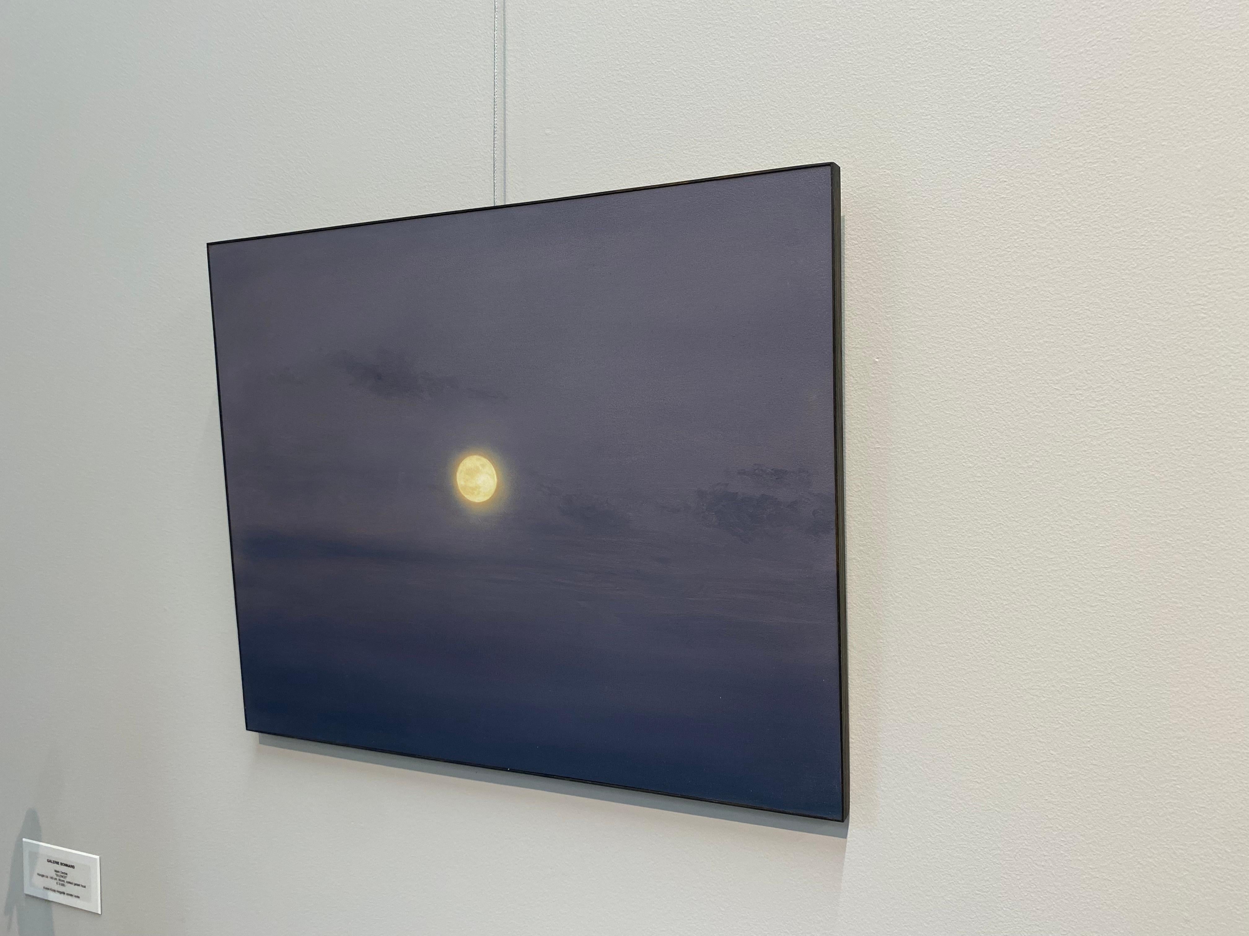 Moon -21st Century Contemporary Realistic Sky Painting of the Moon For Sale 5