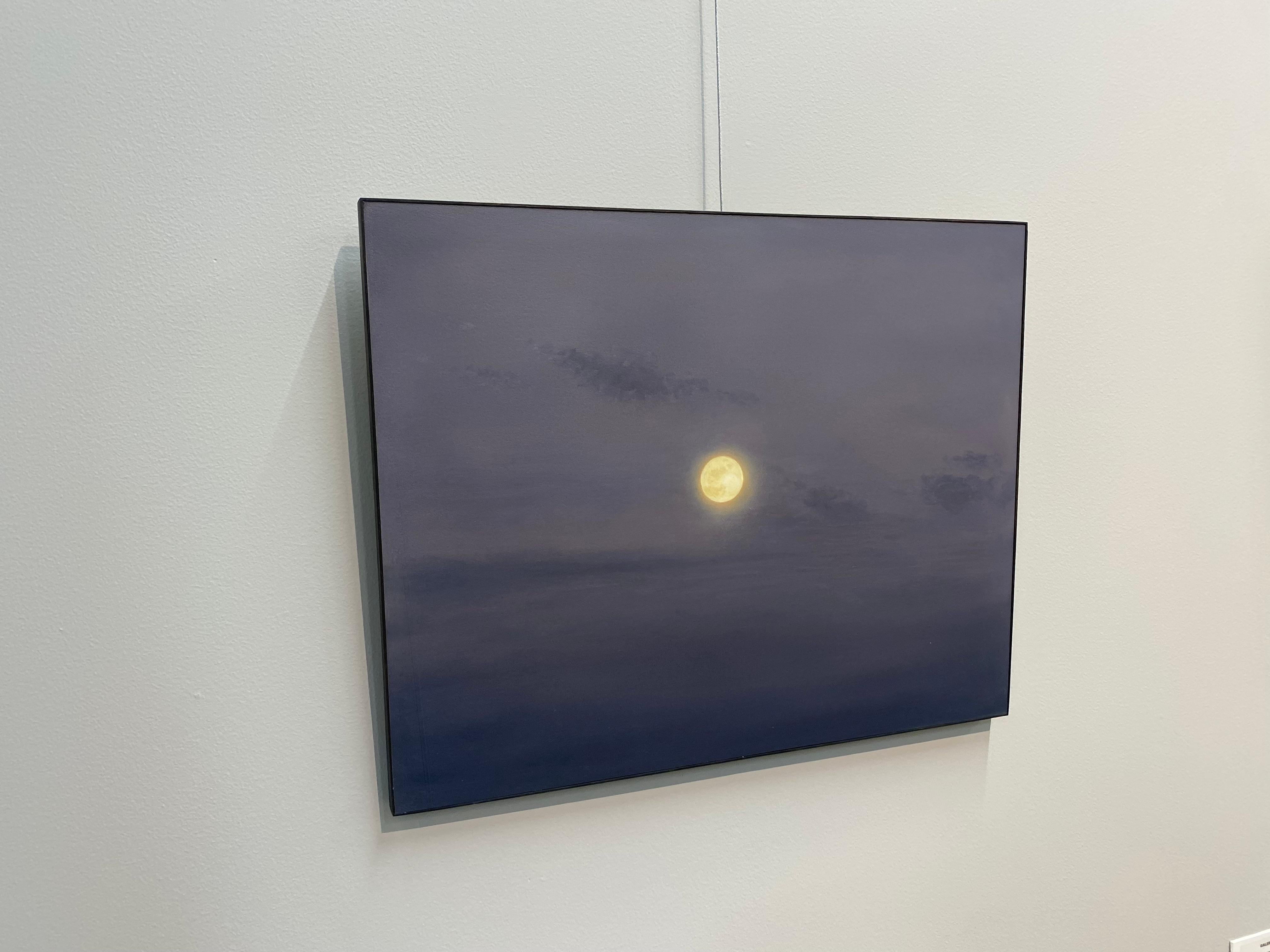 Moon -21st Century Contemporary Realistic Sky Painting of the Moon For Sale 6