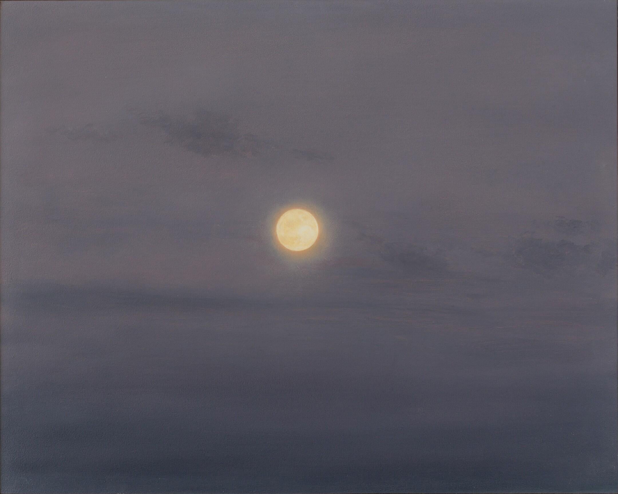 Bart Koning Landscape Painting - Moon -21st Century Contemporary Realistic Sky Painting of the Moon
