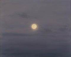 Moon -21st Century Contemporary Realistic Sky Painting of the Moon