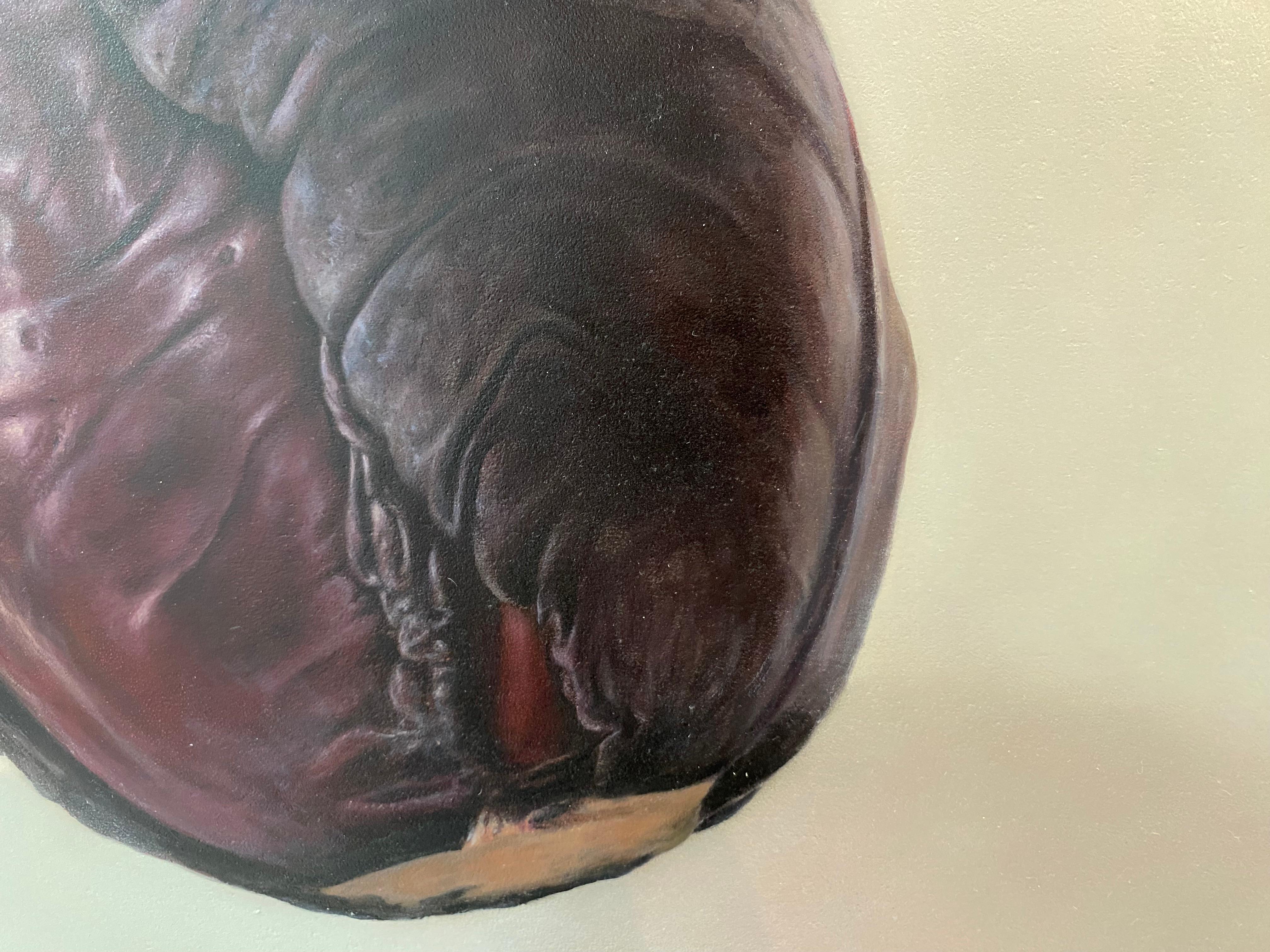 Rotkohl-21. Jahrhundert Zeitgenössische Realistische Stillleben Gemälde von Gemüse im Angebot 6