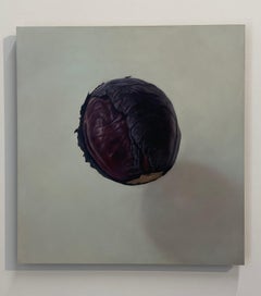 Red Cabbage-21st Century Contemporary Realistic Stilllife Painting of vegetables