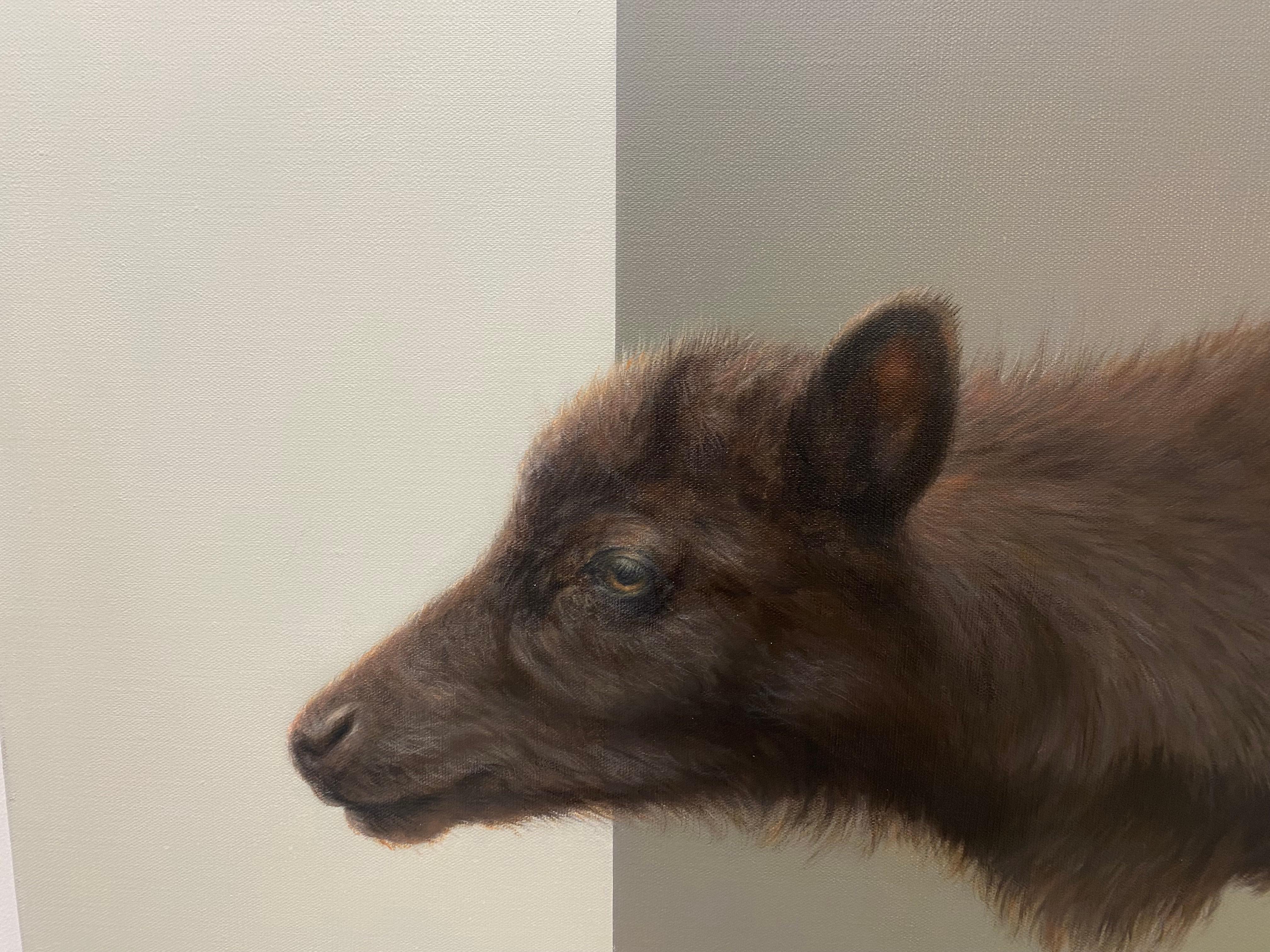 Reindeer Calf - 21 Century Contemporary Painting of an Animal For Sale 1