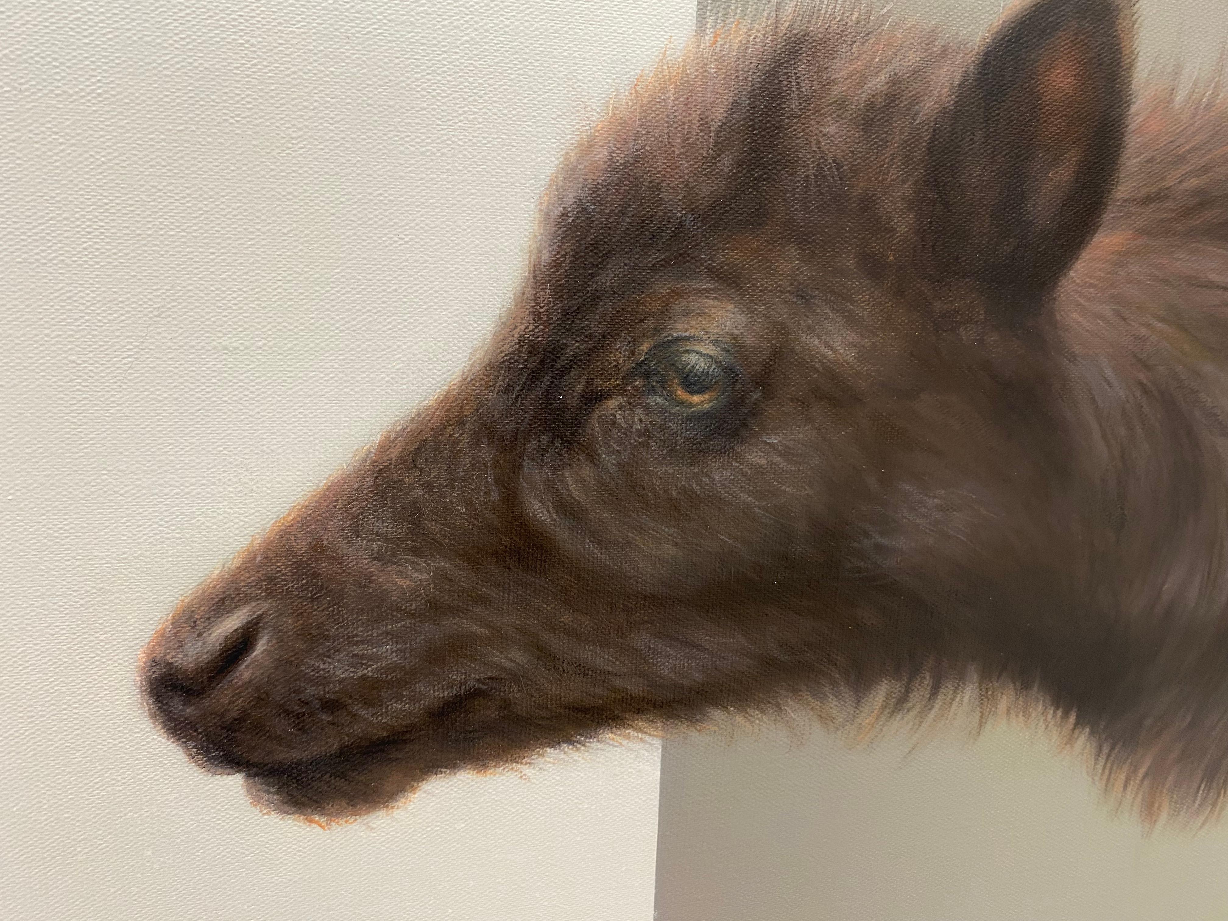 Reindeer Calf - 21 Century Contemporary Painting of an Animal For Sale 6