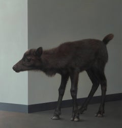 Reindeer Calf - 21 Century Contemporary Painting of an Animal