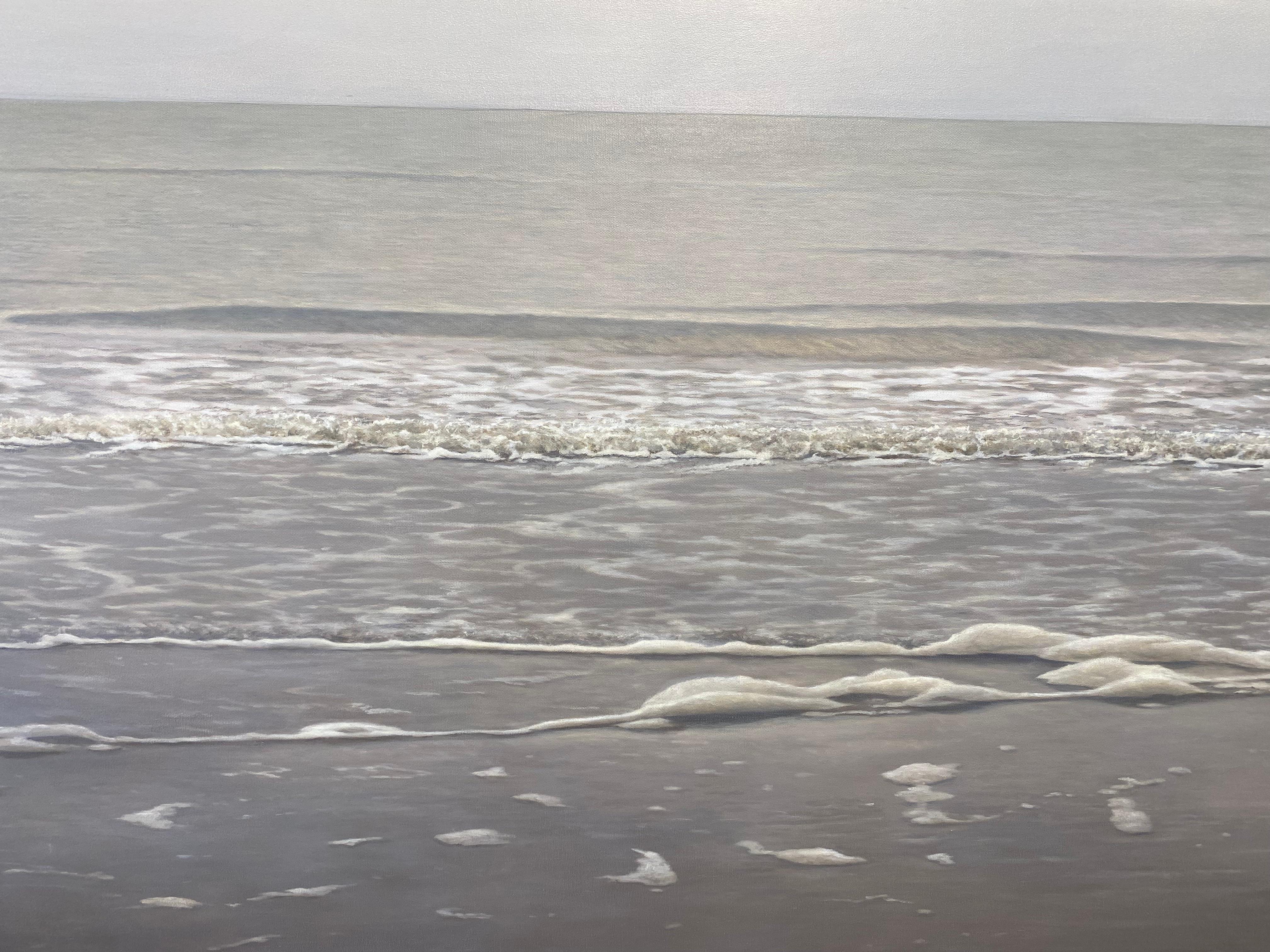 Meer V - 21. Jahrhundert Zeitgenössische Malerei des Ozeans (Grau), Landscape Painting, von Bart Koning