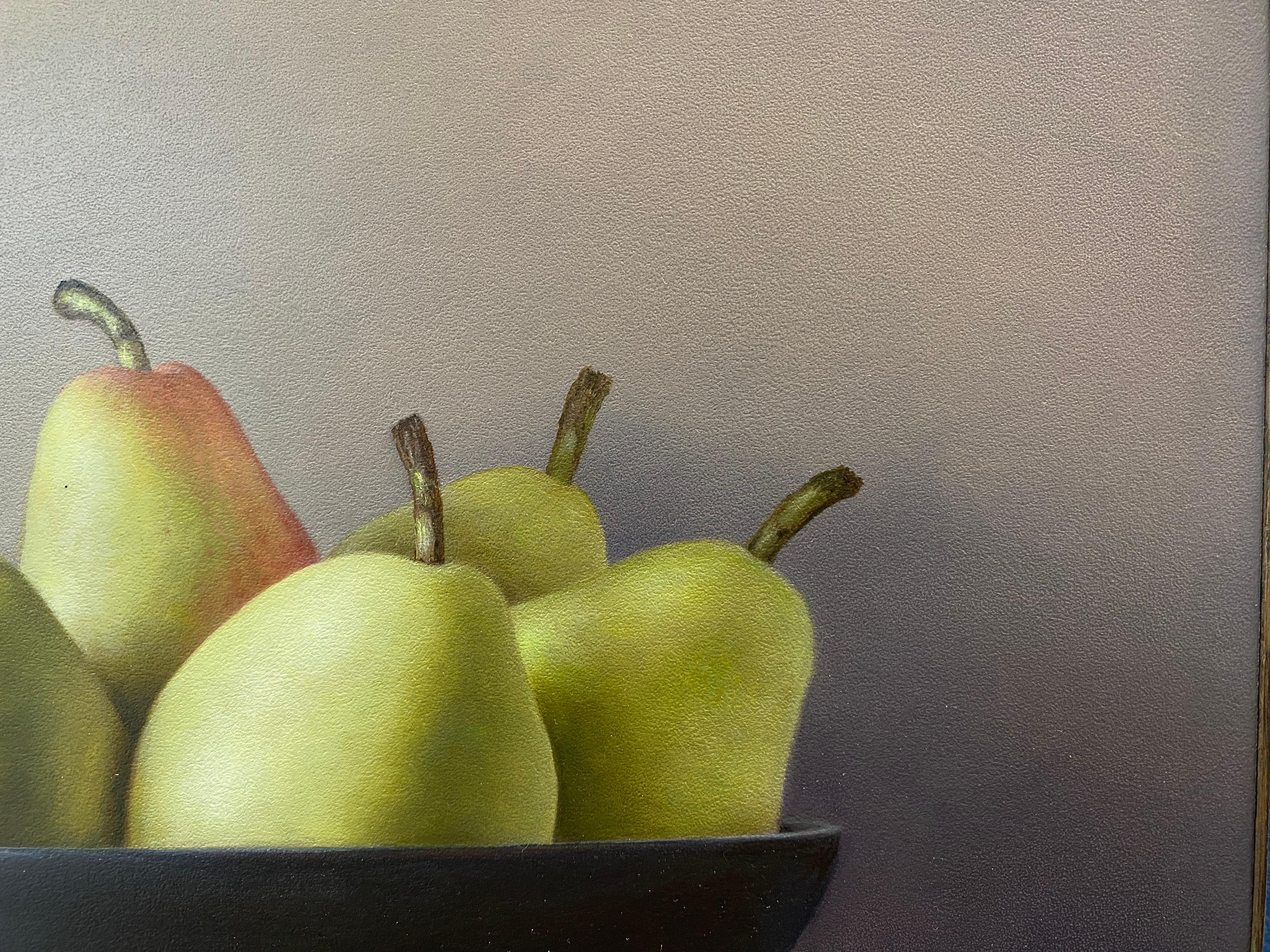 Bart Koning (Dutch artist)
Still life with Pears
24,9 x 34,7 cm ( framed included 25,3 x 35,1 cm)
Oil paint on wood panel

We're proud to introduce Dutch/ German artist Bart Koning.

Incredibly clever how the originally Dutch Bart Koning knows how
