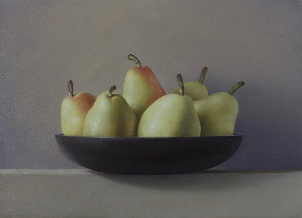 Bart Koning Still-Life Painting – Still life with Pears -21st Century Contemporary Realistic Painting of Fruit