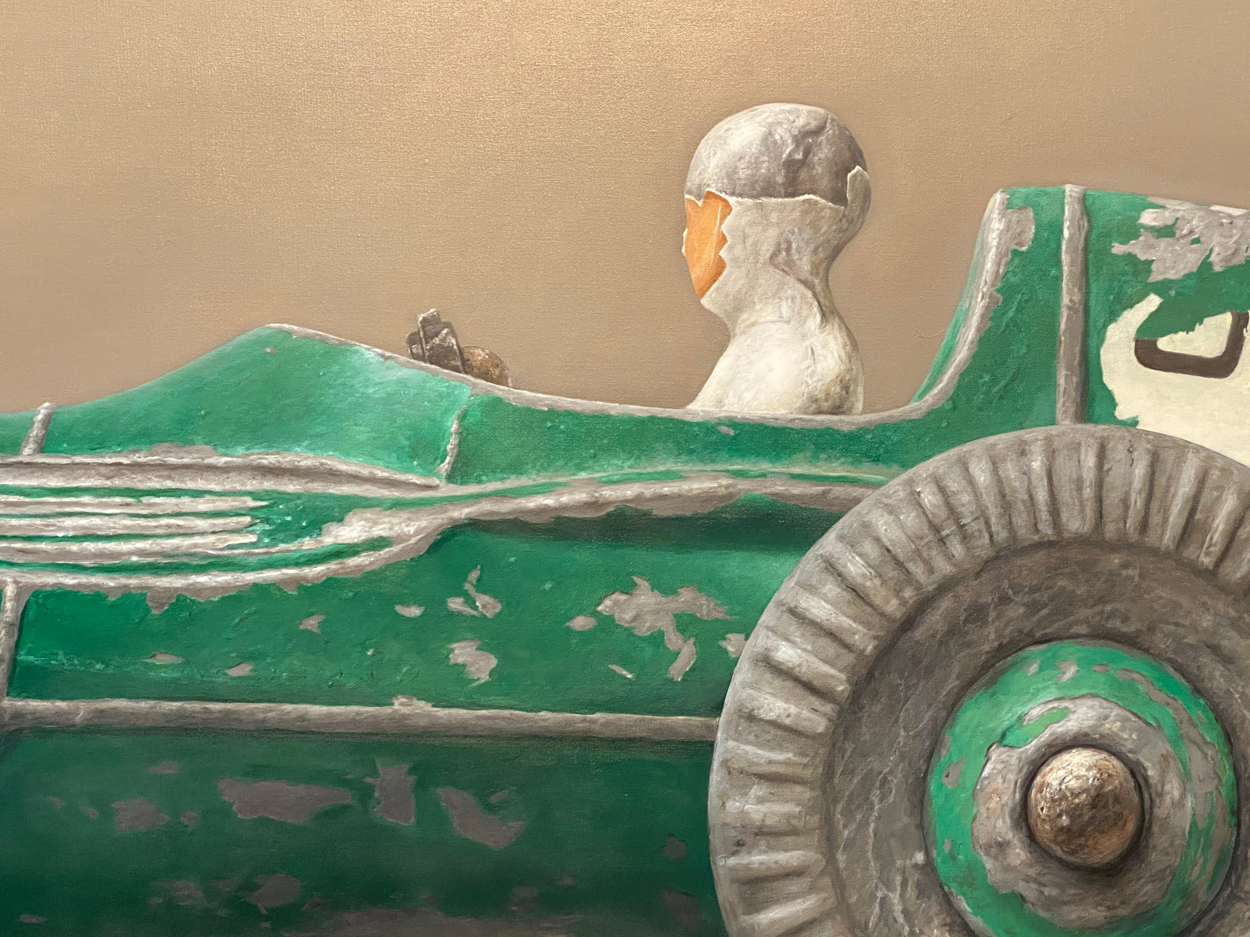 Vanwall- 21st Century Hyper Realistic Stilllife painting of a Vanwall racing car - Contemporary Painting by Bart Koning