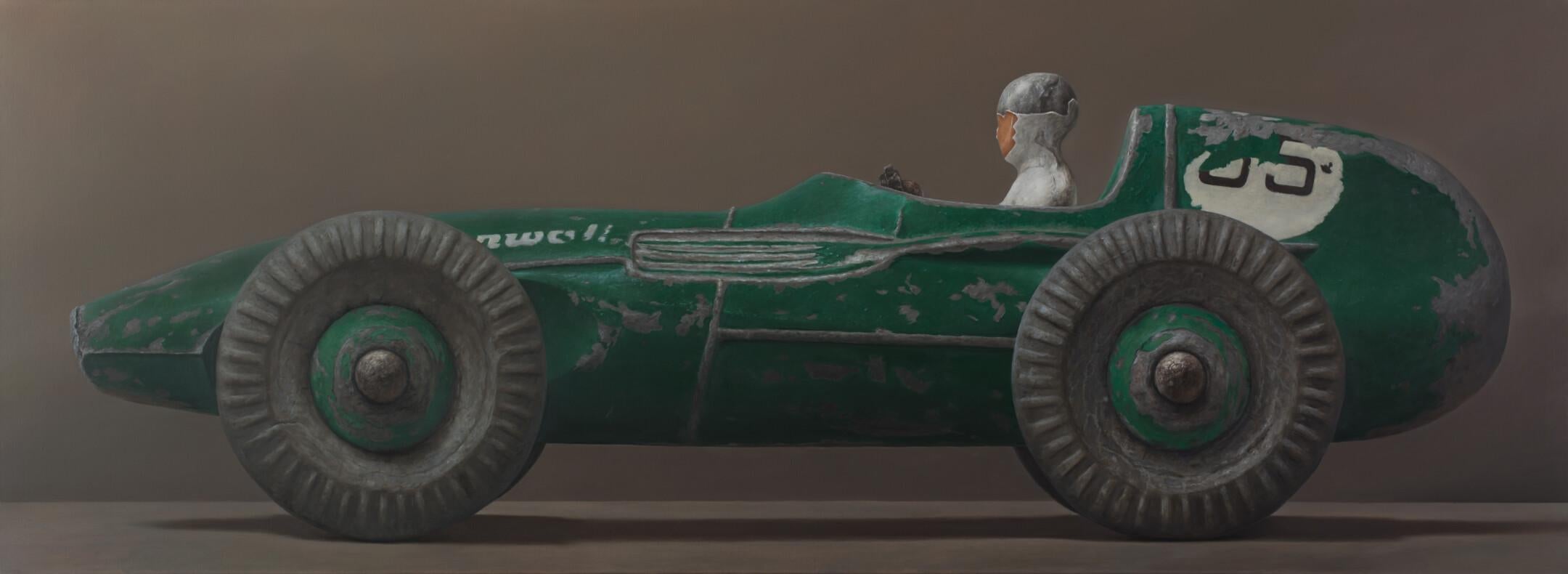 Bart Koning Still-Life Painting - Vanwall- 21st Century Hyper Realistic Stilllife painting of a Vanwall racing car