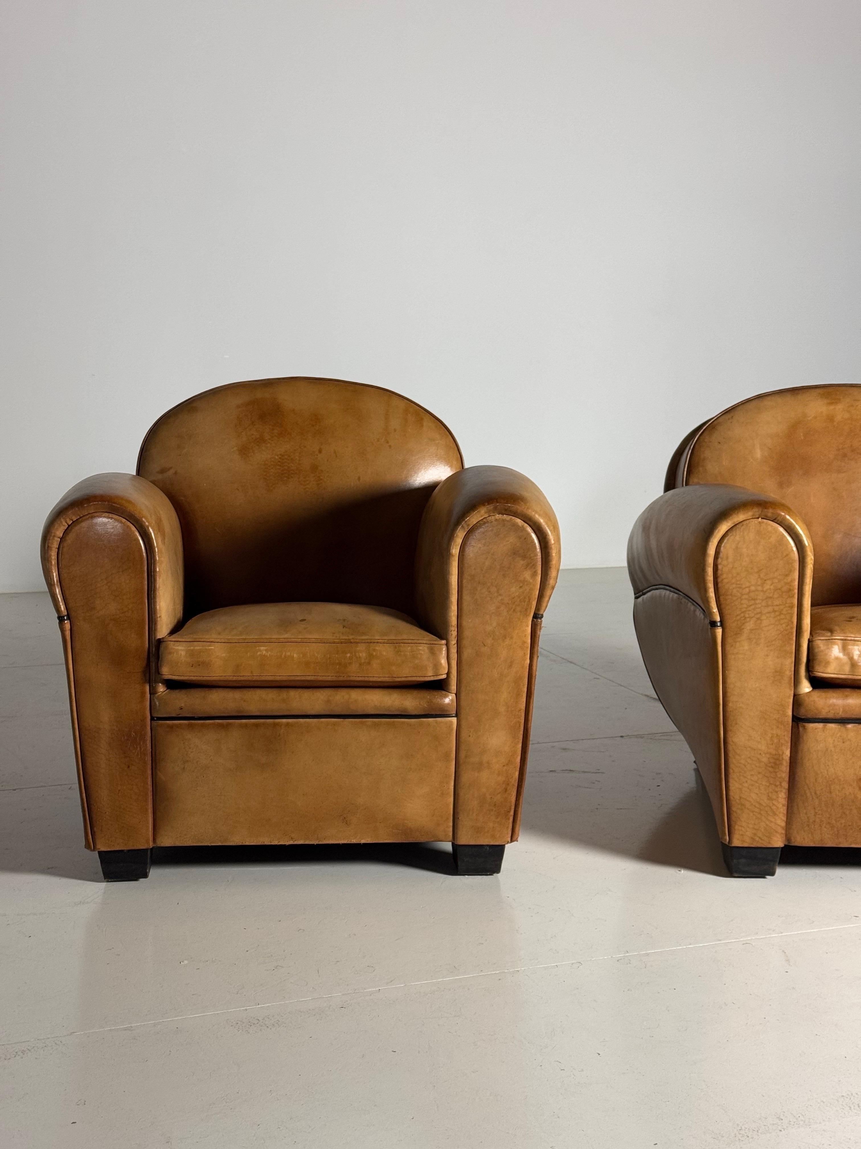Late 20th Century Bart van Bekhoven Clubchairs Art Deco style
