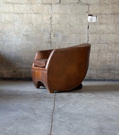 Bart Van Bekhoven Cocoon Lounge Chair, Cognac Leather, Mid-Century