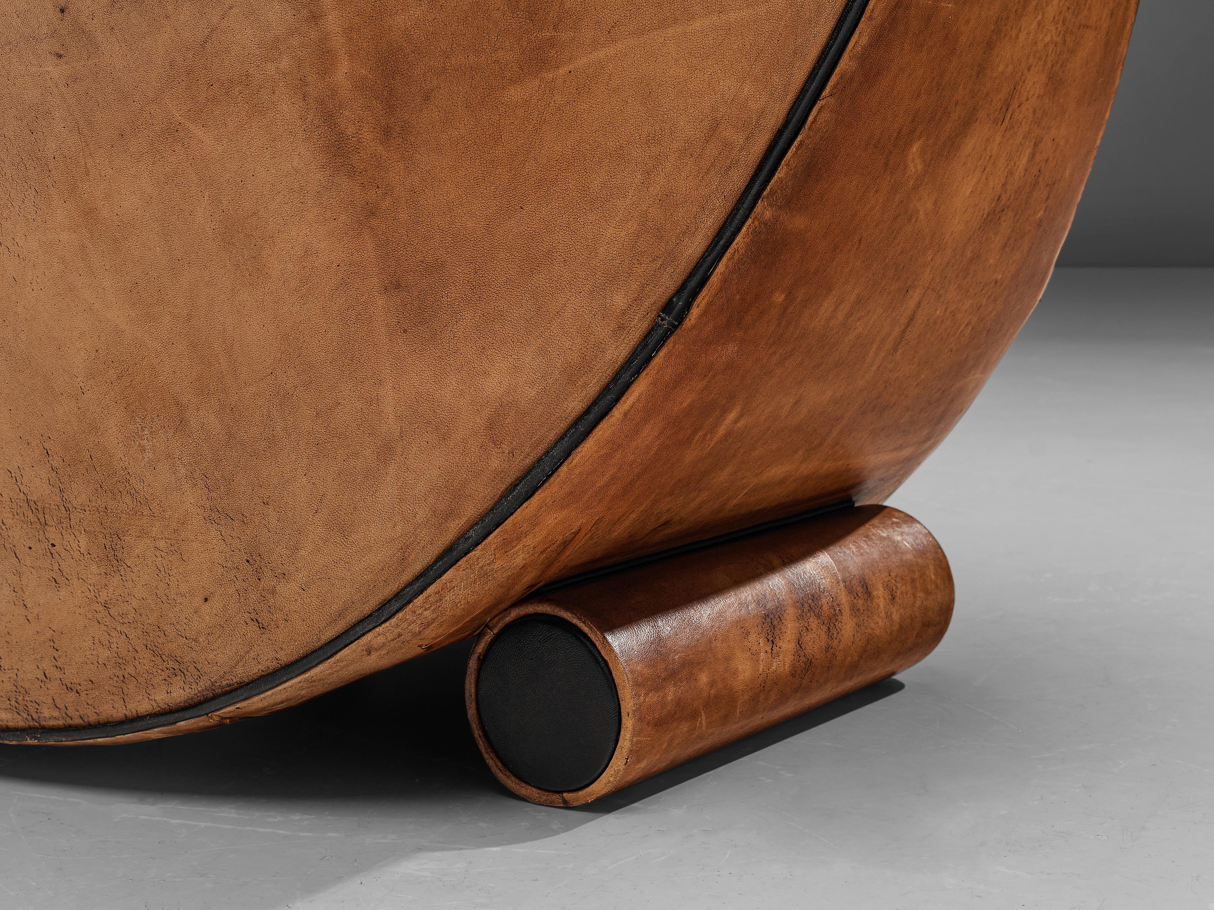 Bart van Bekhoven 'Cocoon' Lounge Chair in Cognac Leather 2