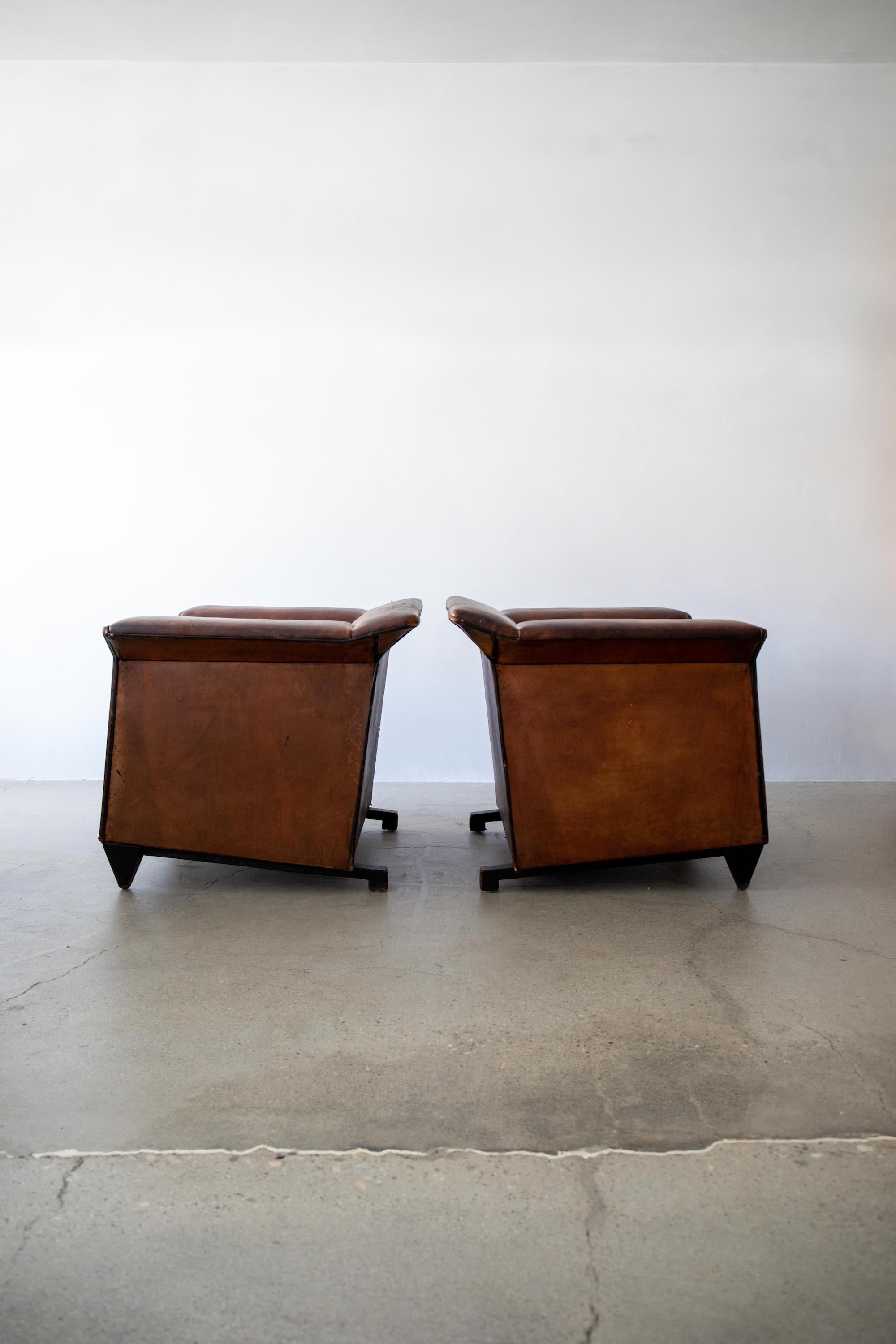Dutch Bart Van Bekhoven Sheepskin Leather Chairs For Sale