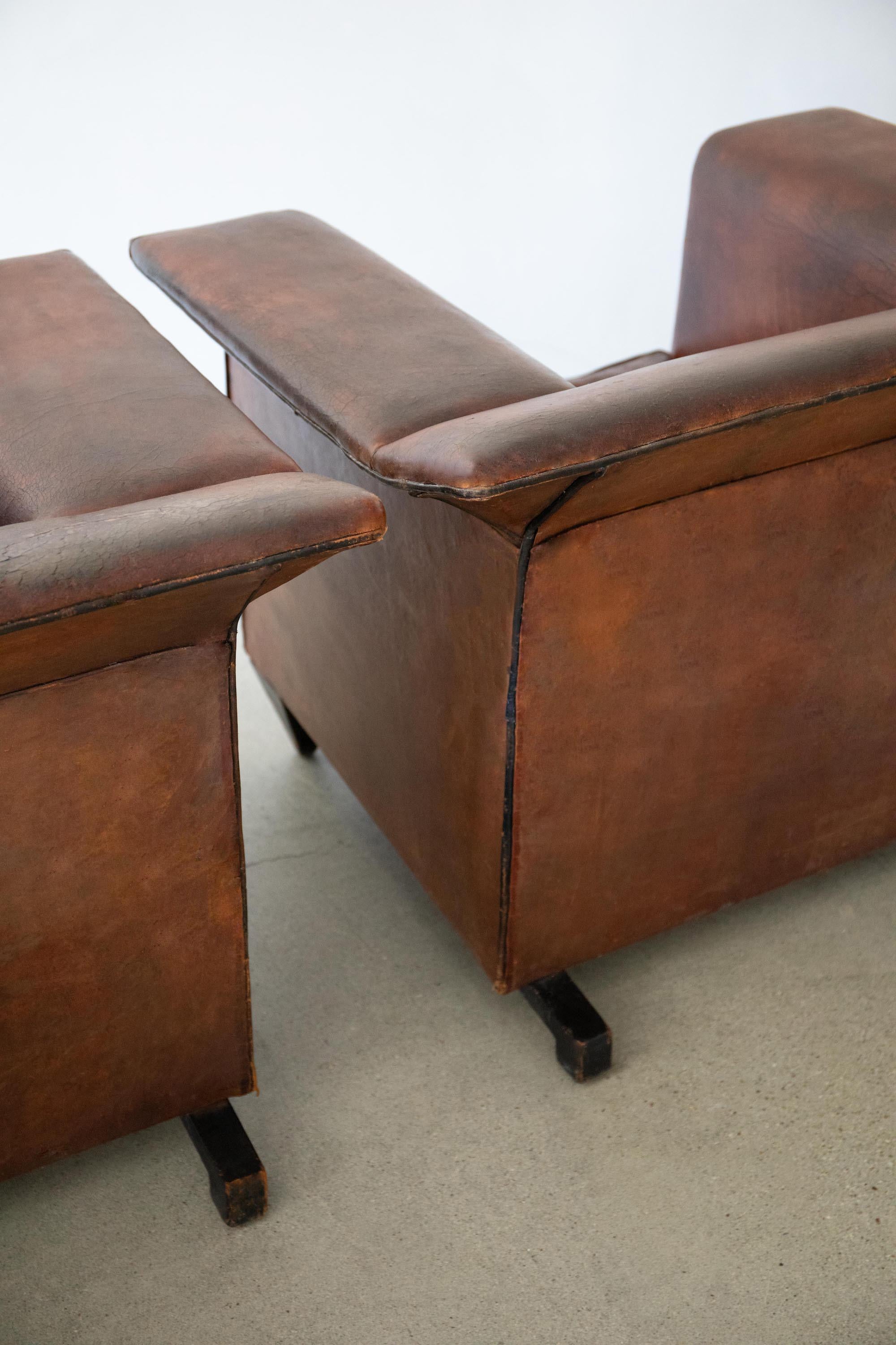 Late 20th Century Bart Van Bekhoven Sheepskin Leather Chairs For Sale