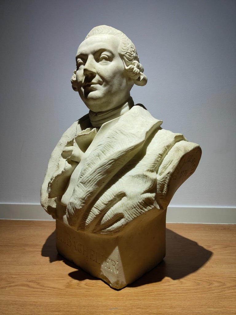 Barthélémy Blaise Marble Bust JJ Bachelier Signed and Dated B.Blaise
