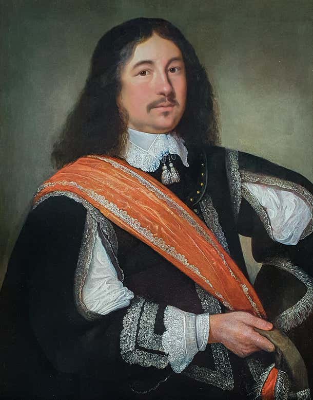 Portrait Gentleman Black Slashed Doublet and Orange Sash Dutch Oil on ...