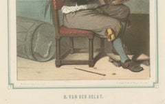 Bartholomeus van der Helst an der Staffelei sitzend - Lithographie aus dem 19. Jahrhundert