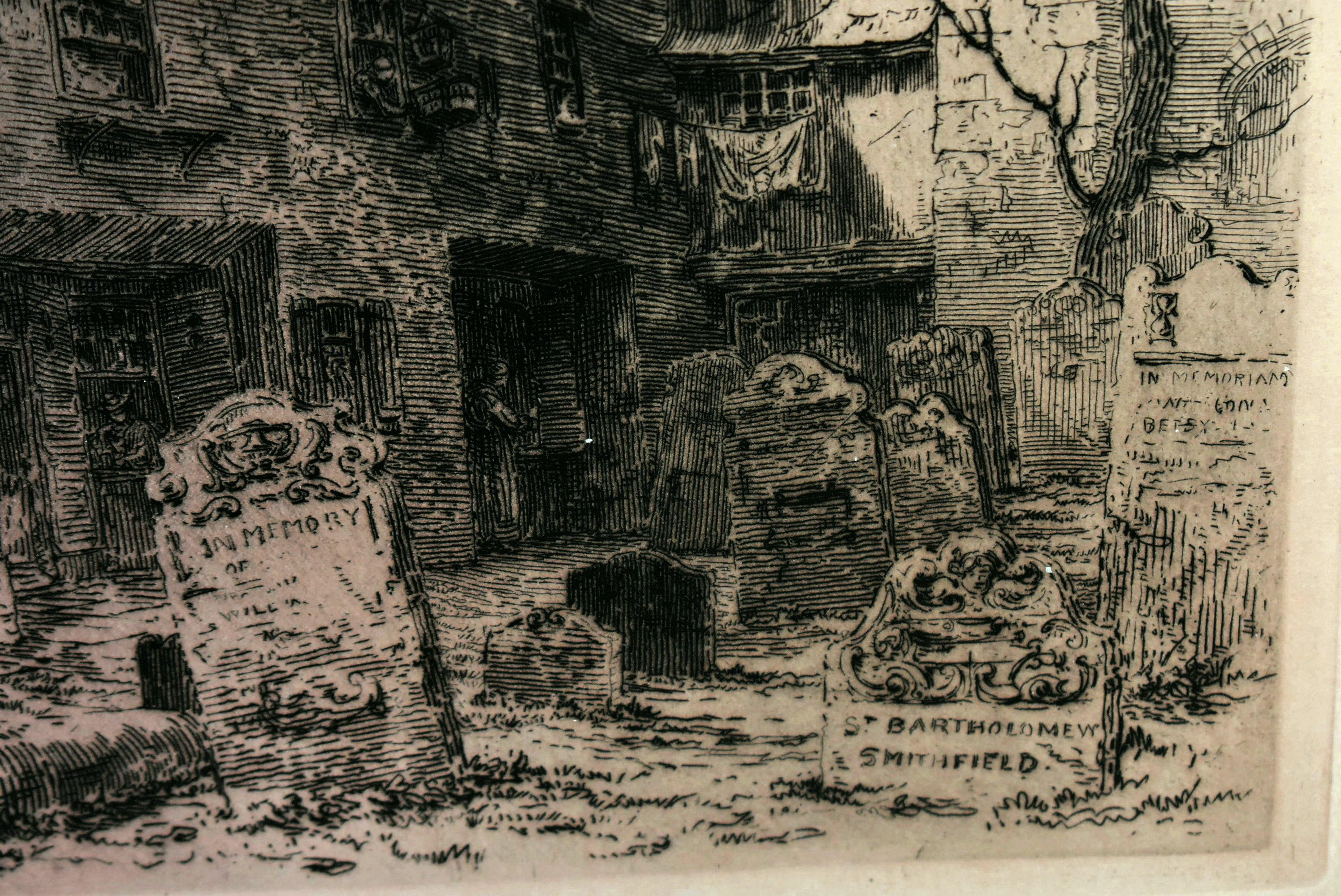 English Bartholomew Close / Old London Etching by Sir Ernest George For Sale