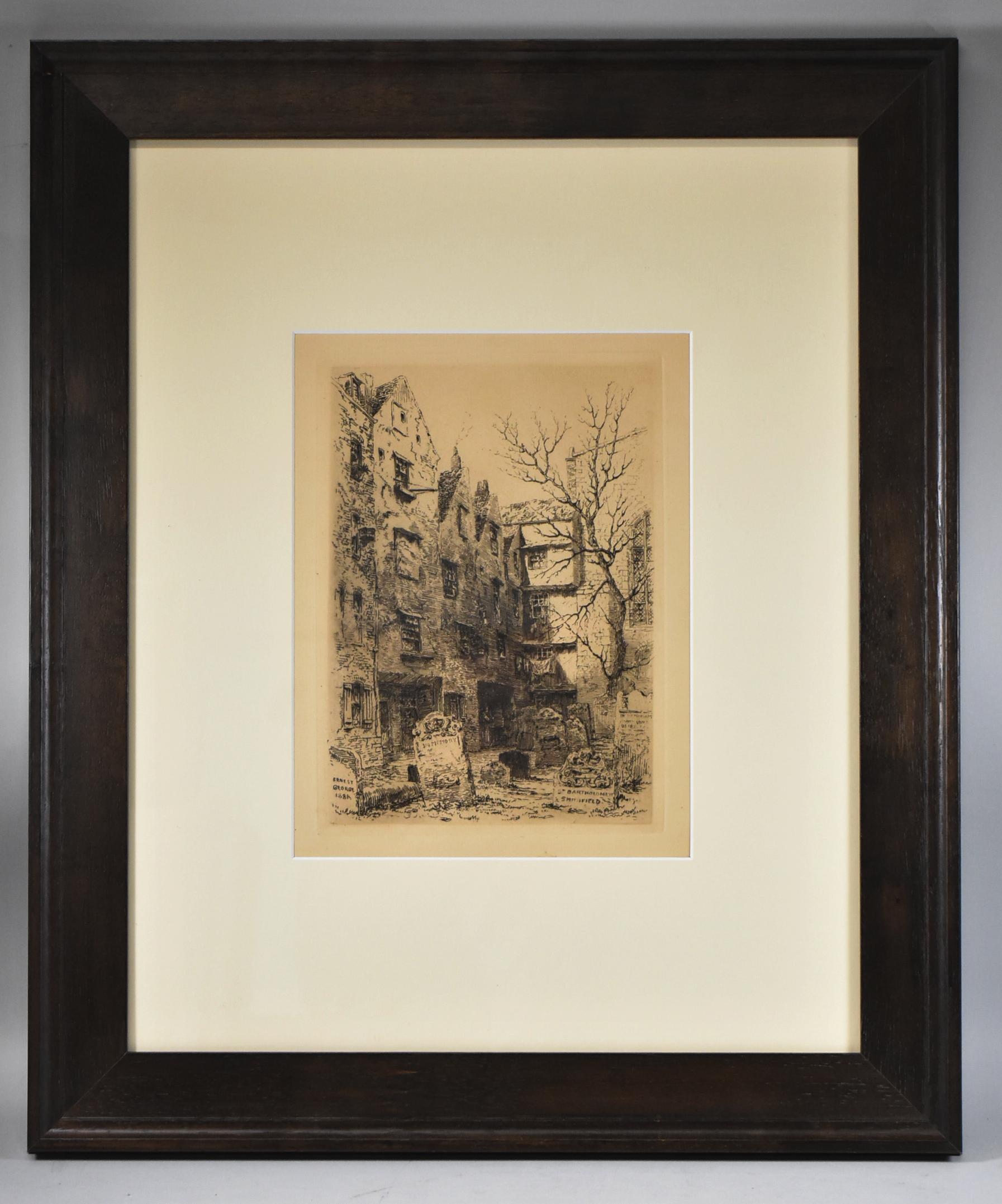 19th Century Bartholomew Close / Old London Etching by Sir Ernest George For Sale