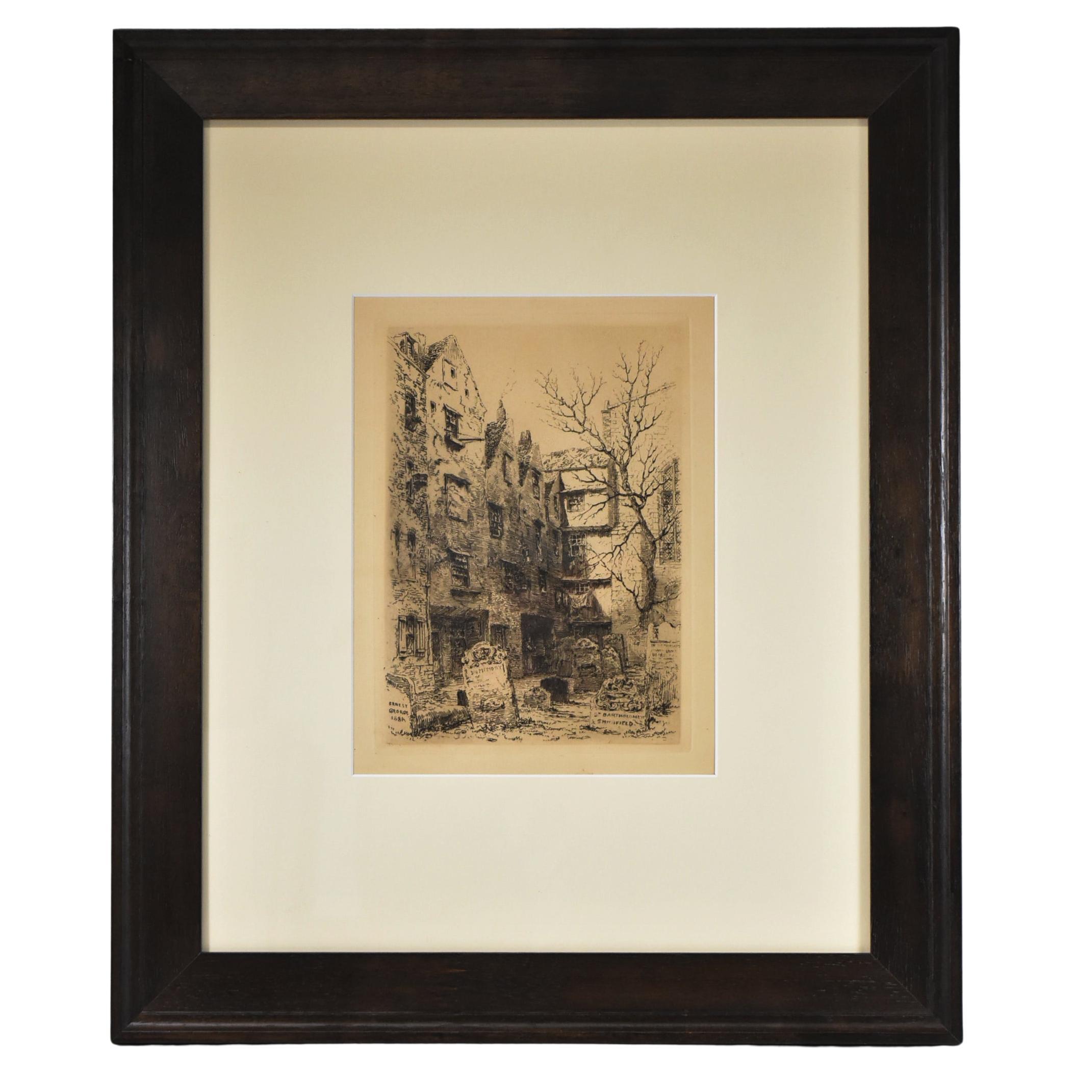 Bartholomew Close / Old London Etching by Sir Ernest George For Sale