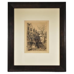 Antique Bartholomew Close / Old London Etching by Sir Ernest George