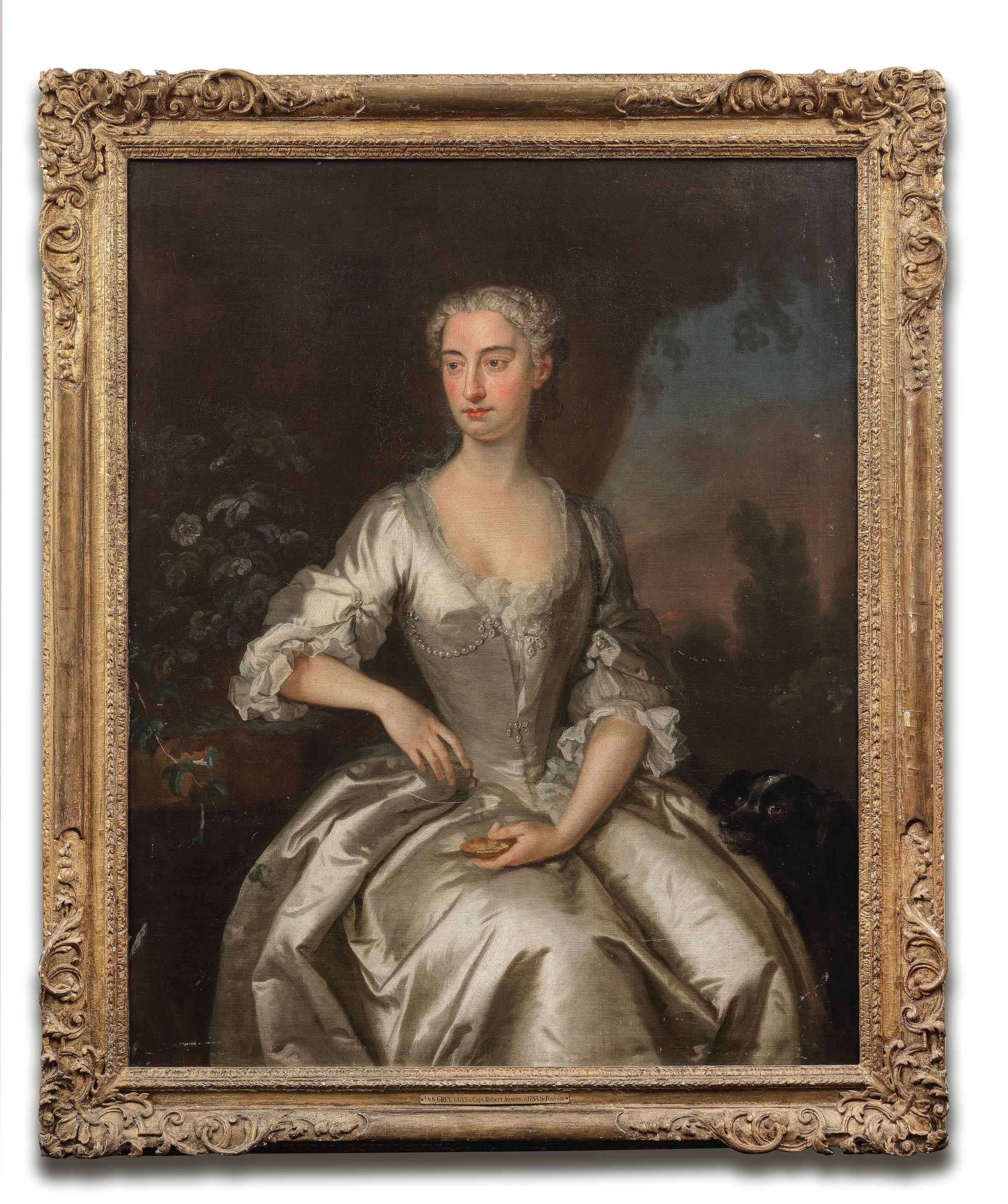 Portrait of Ann Austen, English School Oil Painting, Mid-18th Century